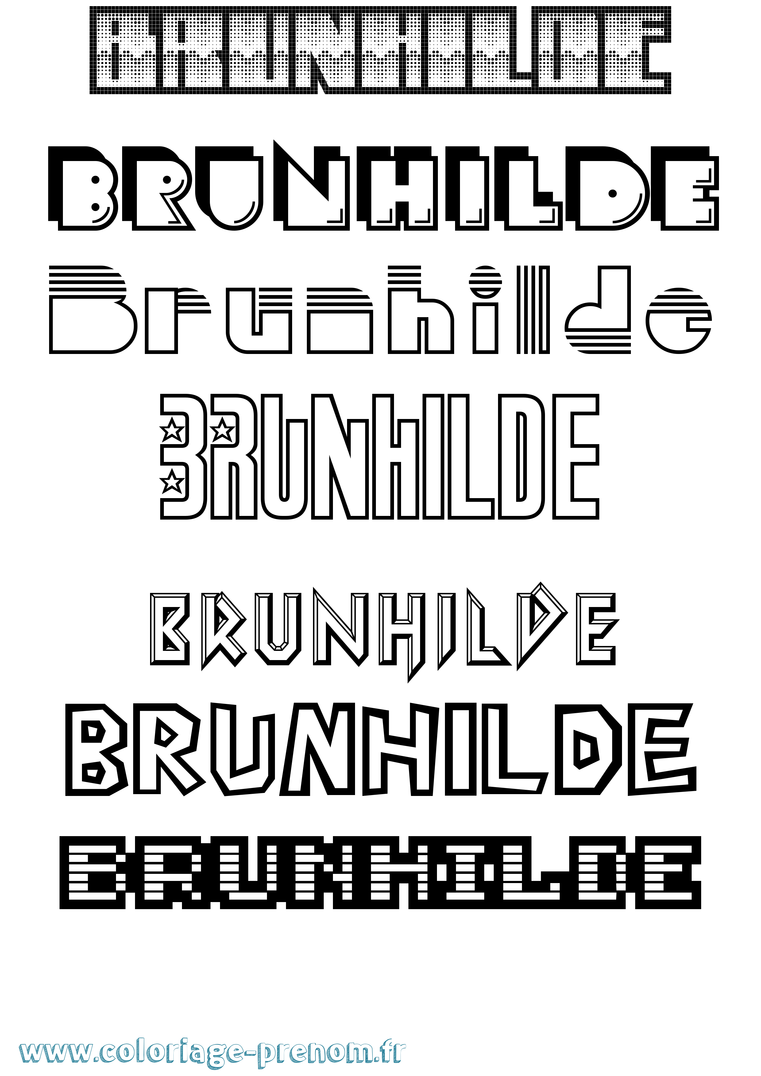 Coloriage prénom Brunhilde Jeux Vidéos