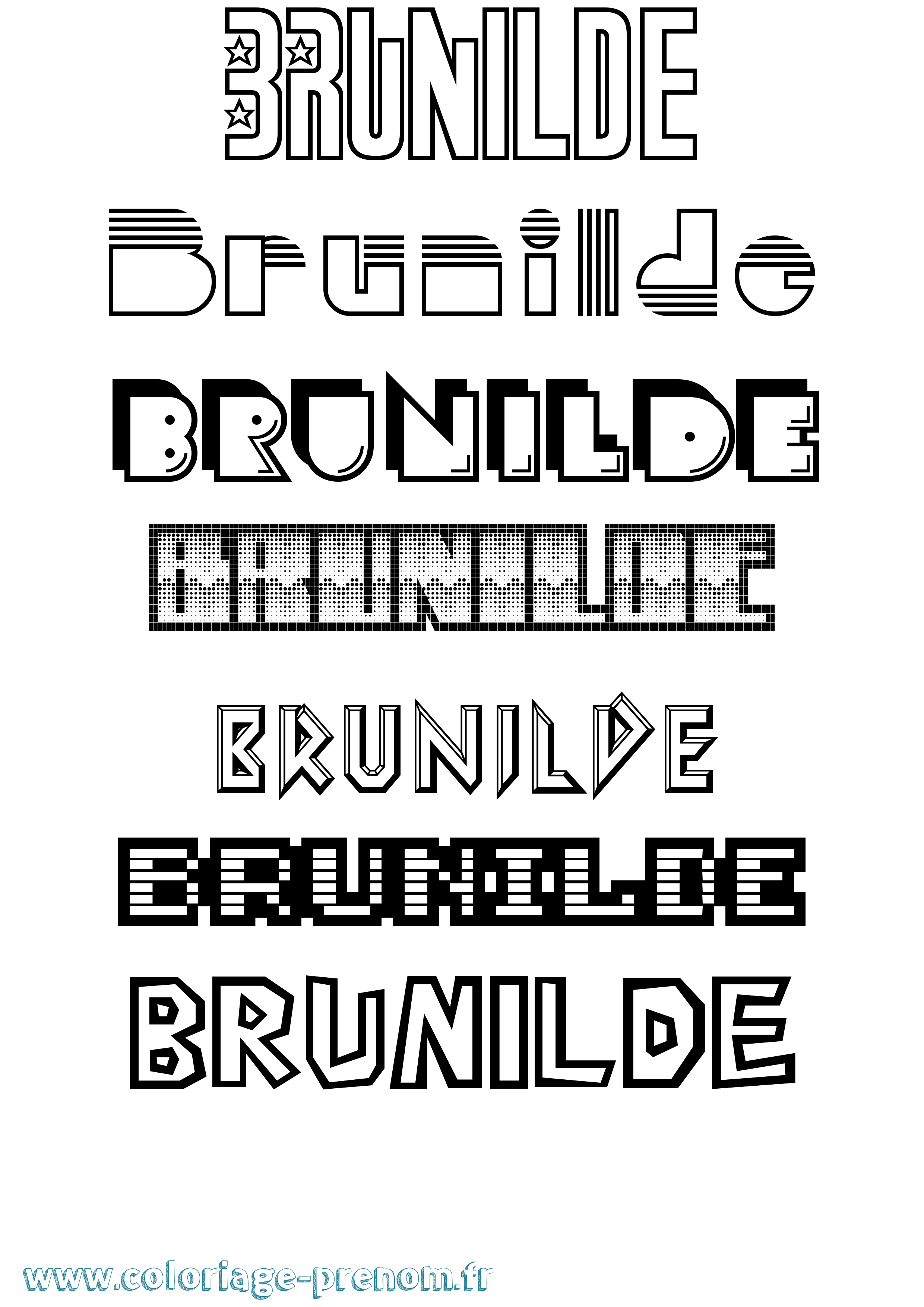 Coloriage Brunilde Coloriage prénom Brunilde