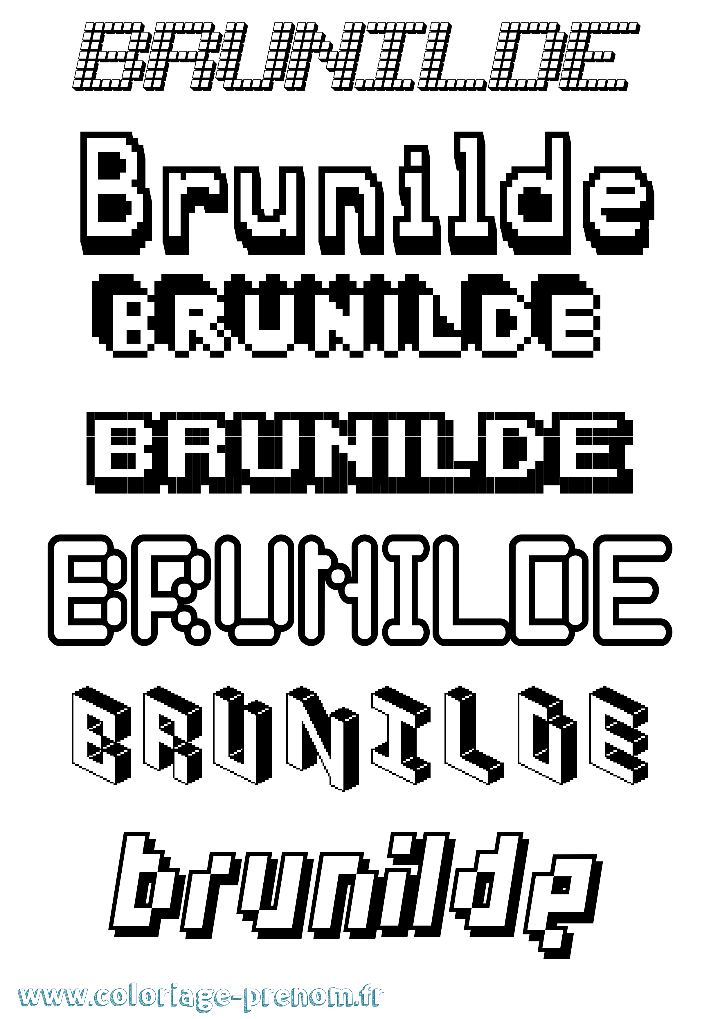 Coloriage Brunilde Coloriage prénom Brunilde