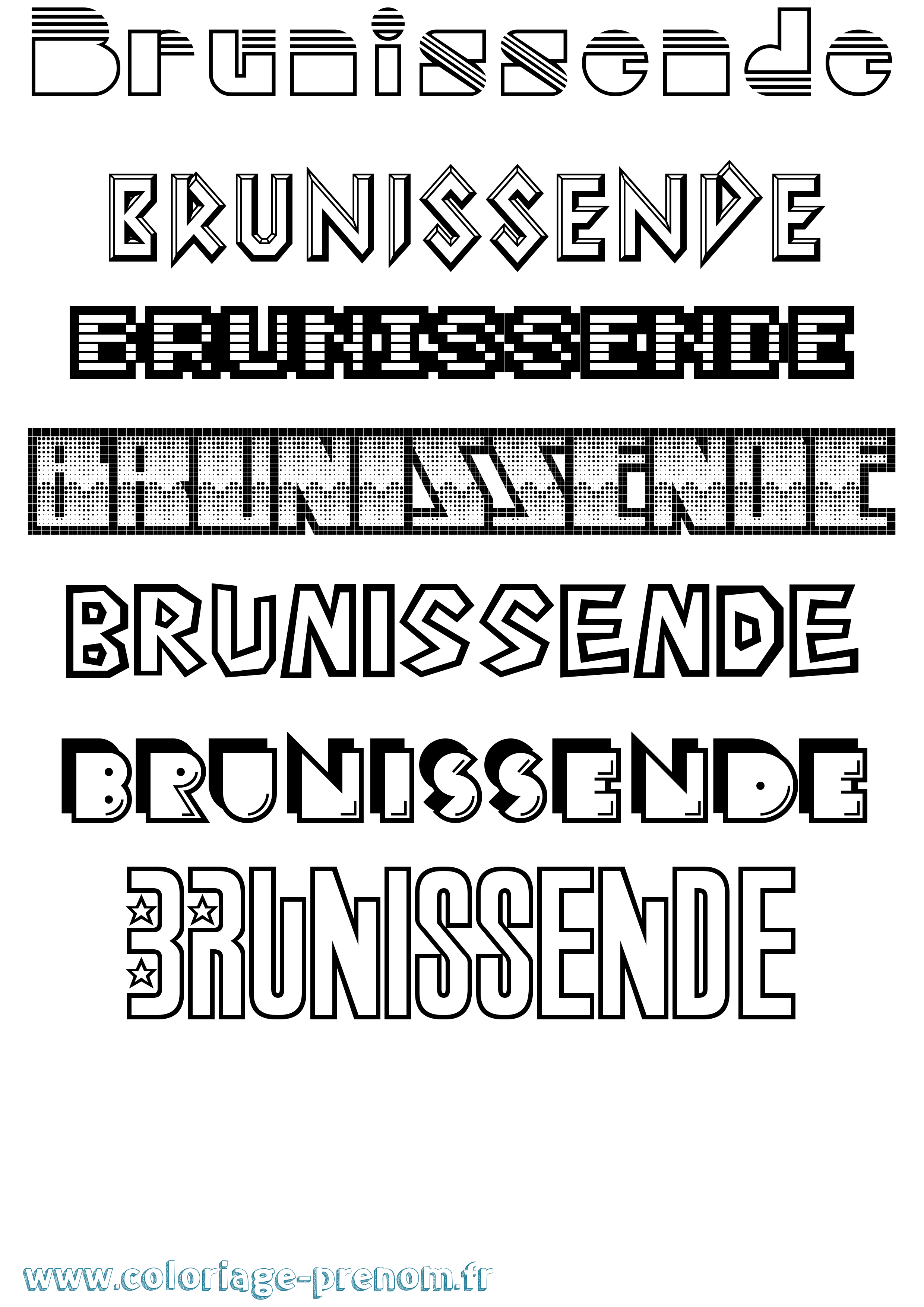 Coloriage Brunissende Jeux Vidéos Coloriage prénom Brunissende Jeux Vidéos