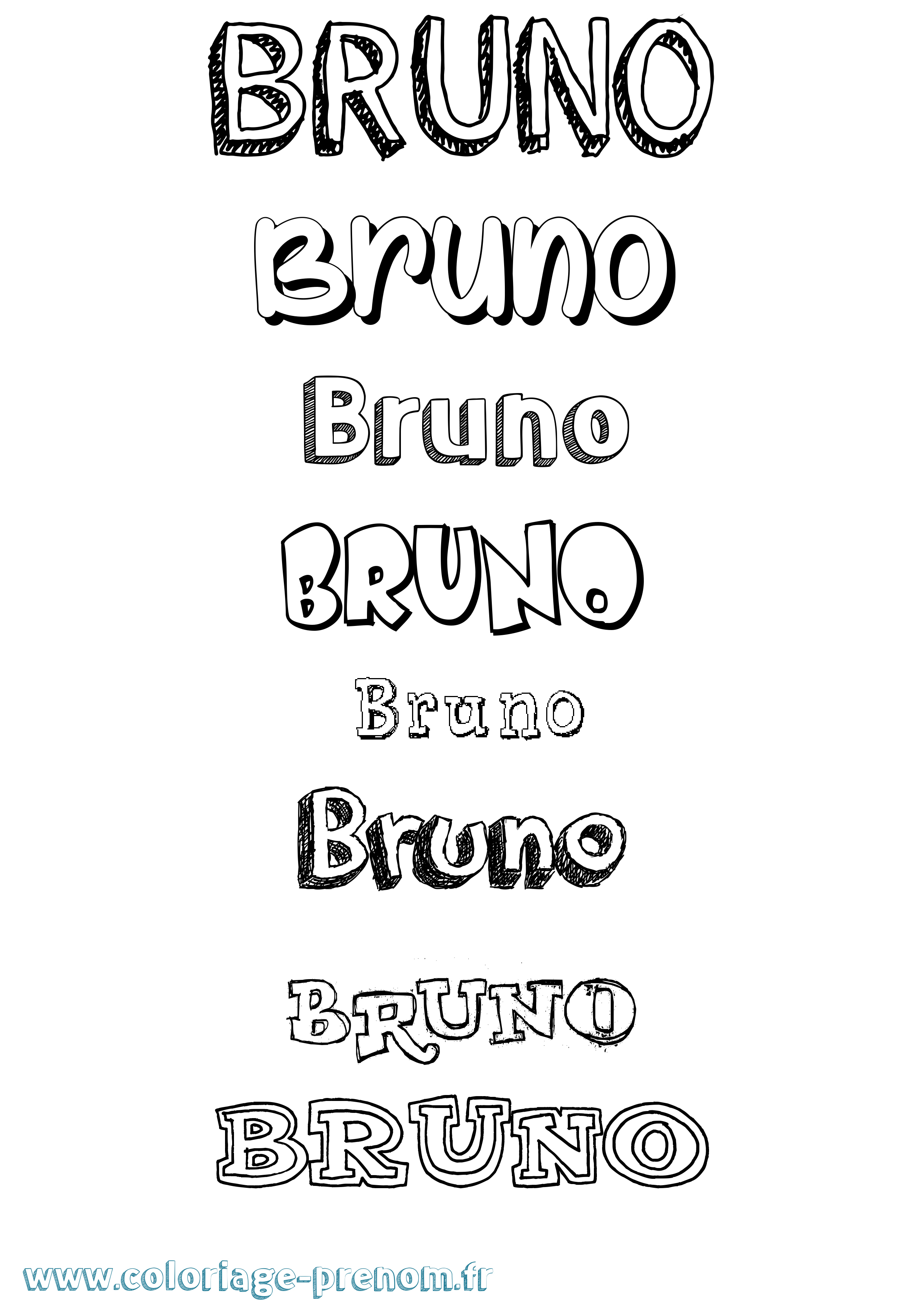 Coloriage prénom Bruno Dessiné