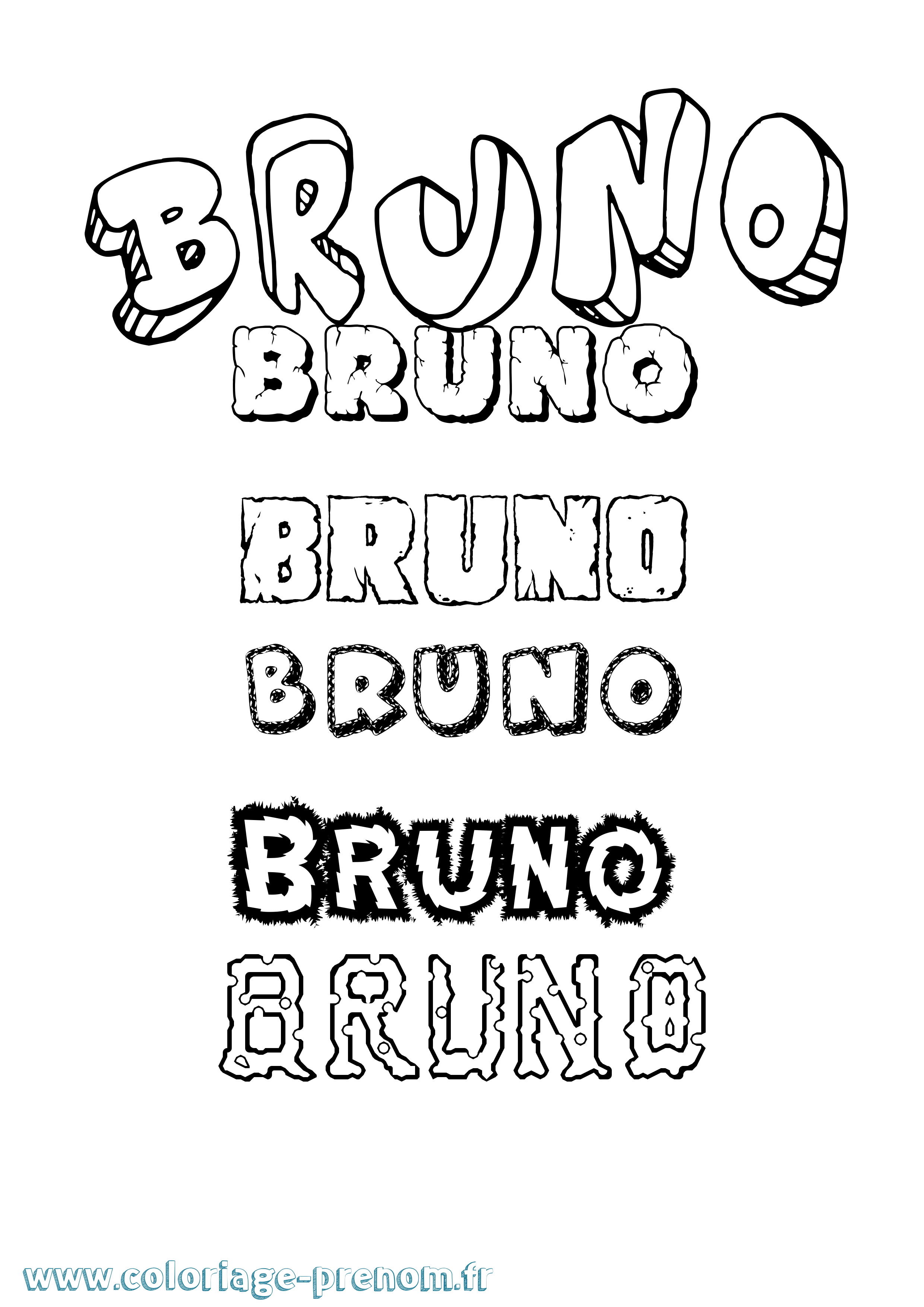 Coloriage prénom Bruno Destructuré