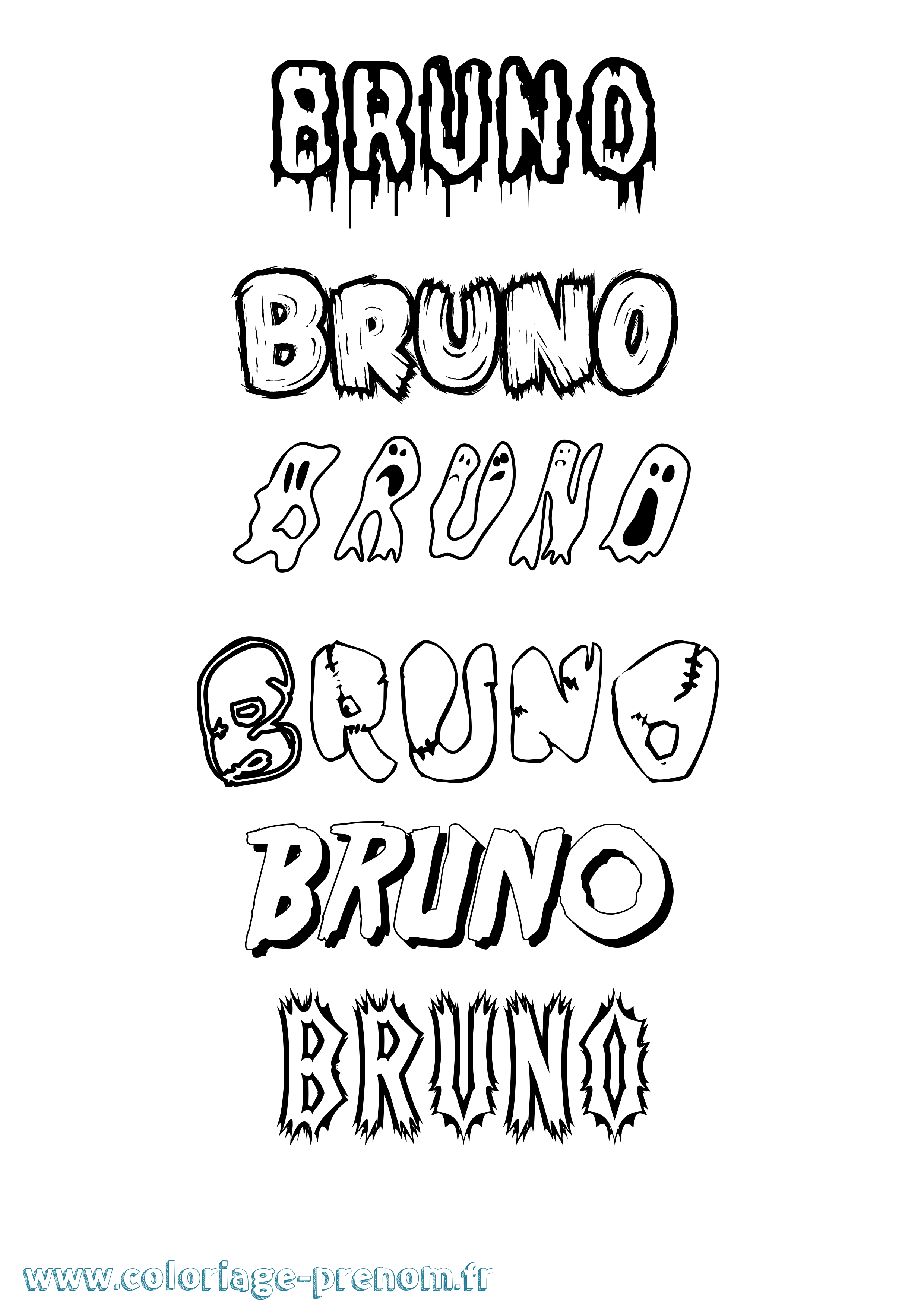 Coloriage prénom Bruno Frisson