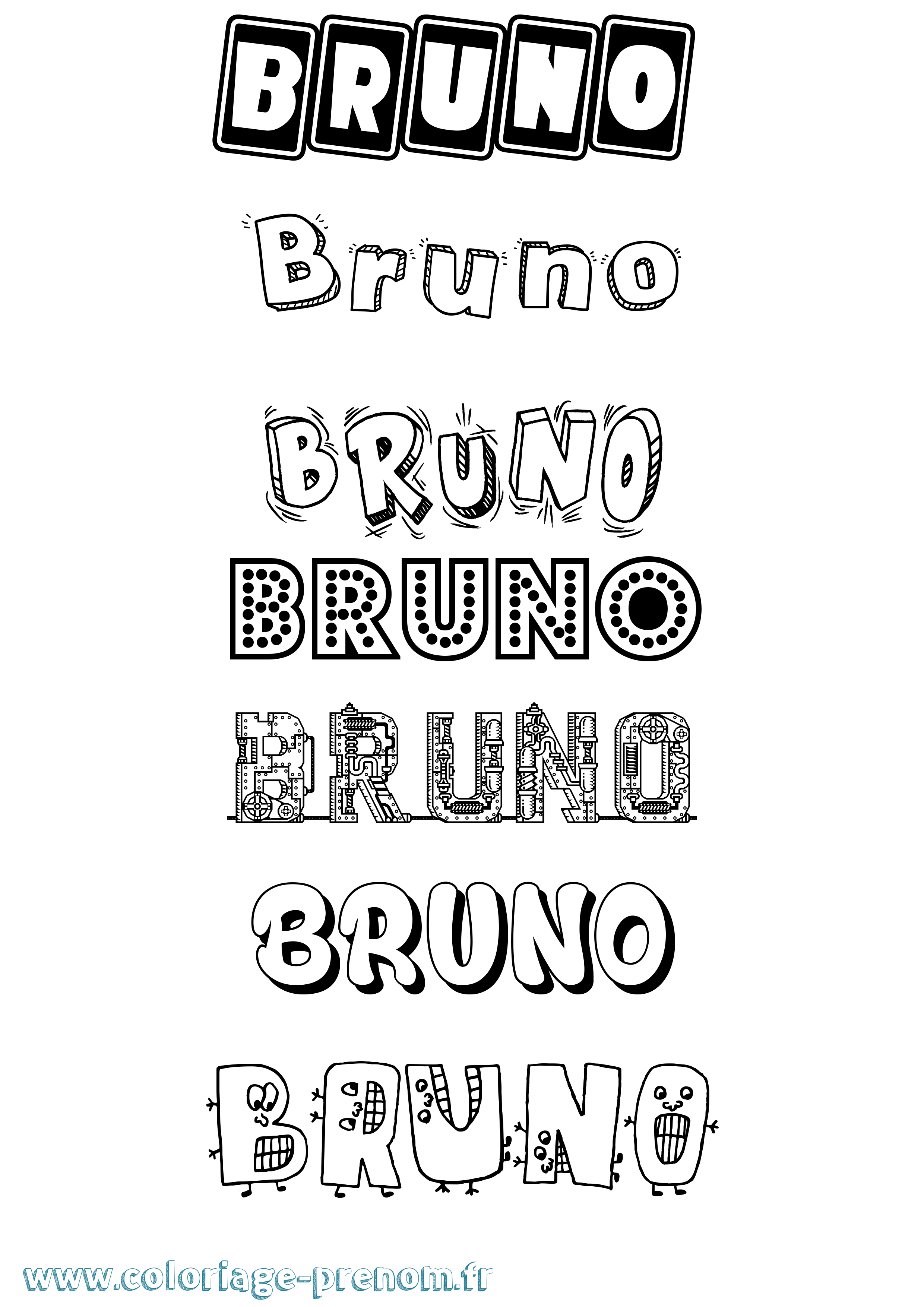 Coloriage du prénom Bruno : à Imprimer ou Télécharger facilement