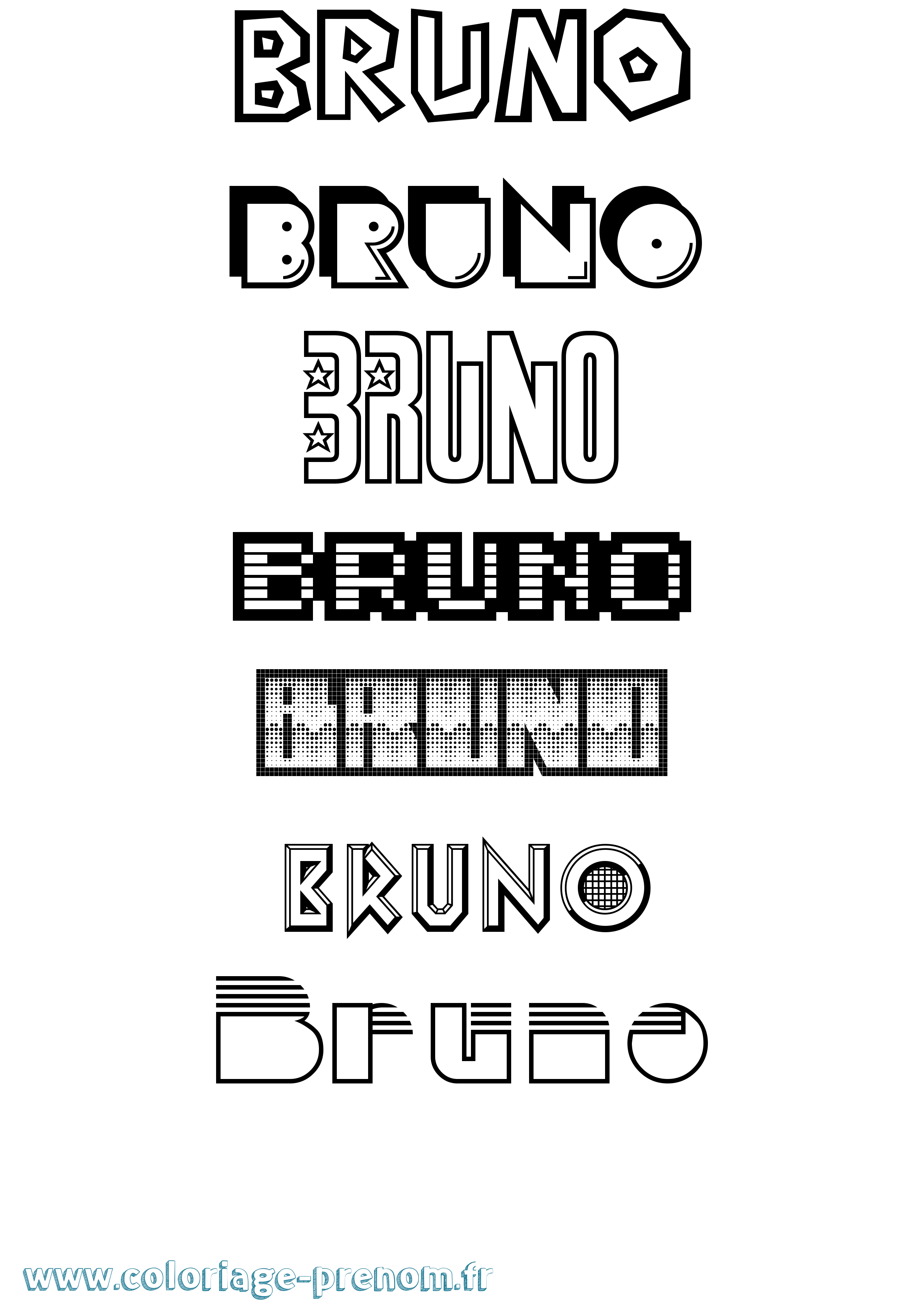 Coloriage prénom Bruno Jeux Vidéos