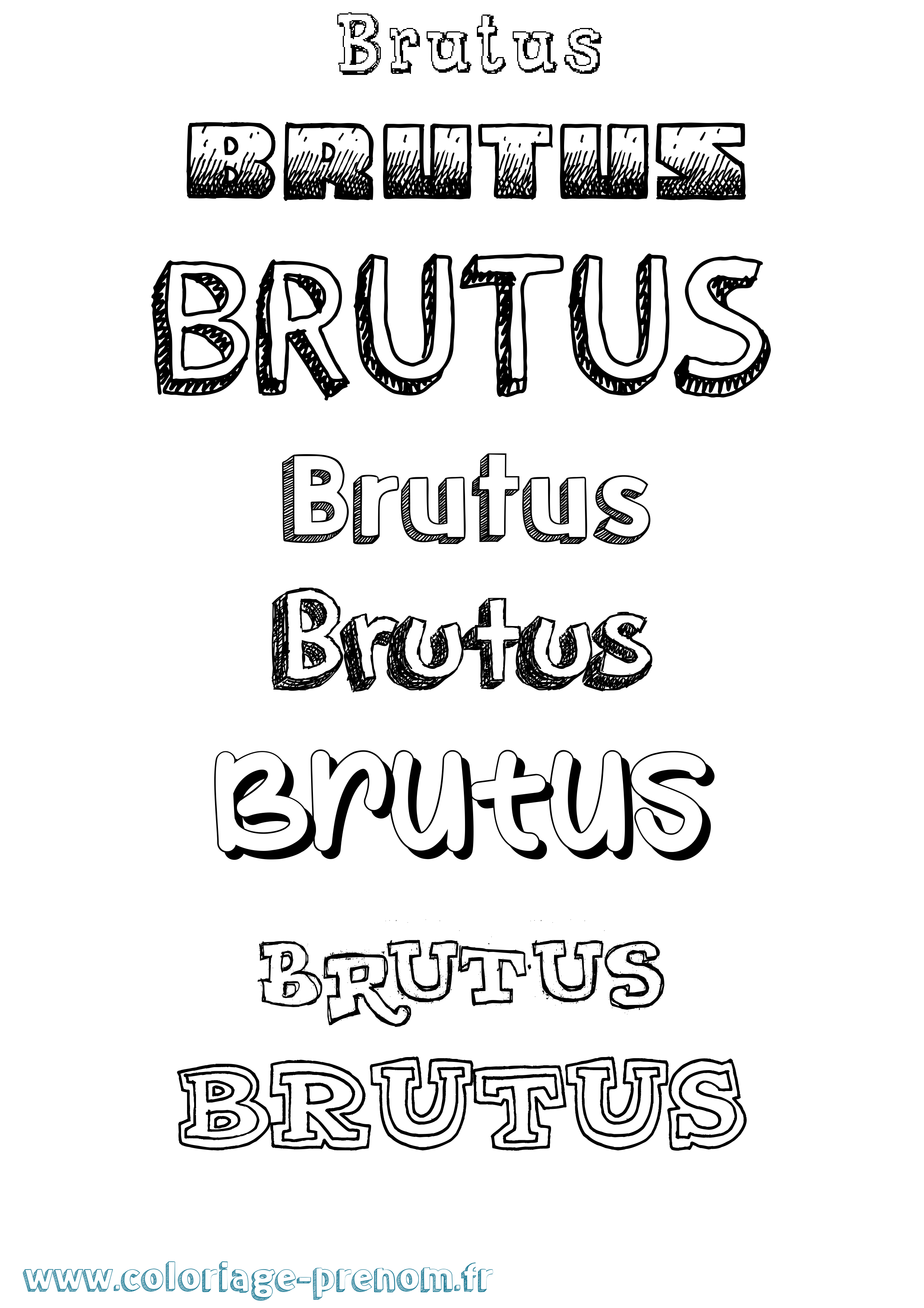 Coloriage prénom Brutus Dessiné
