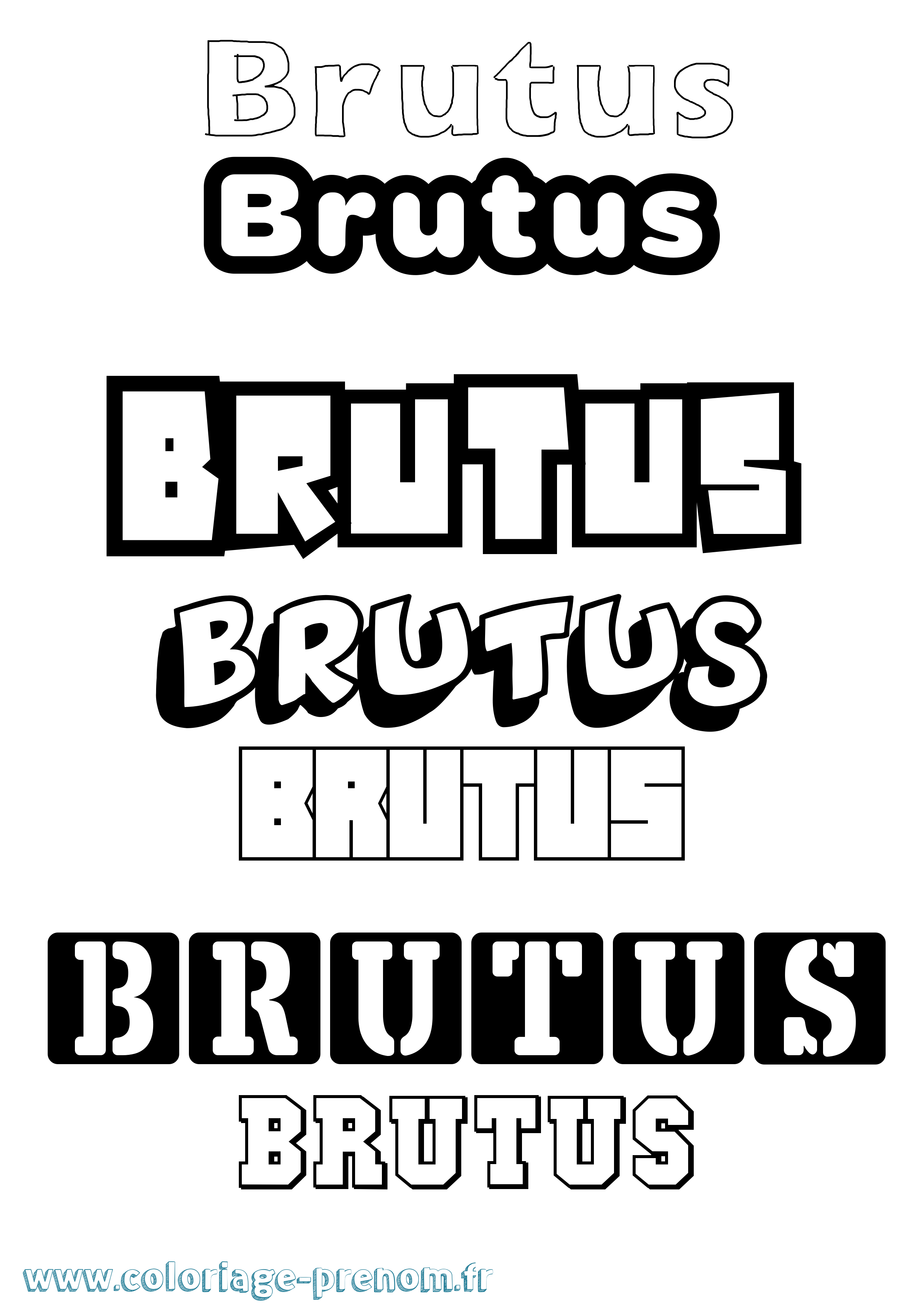Coloriage prénom Brutus Simple