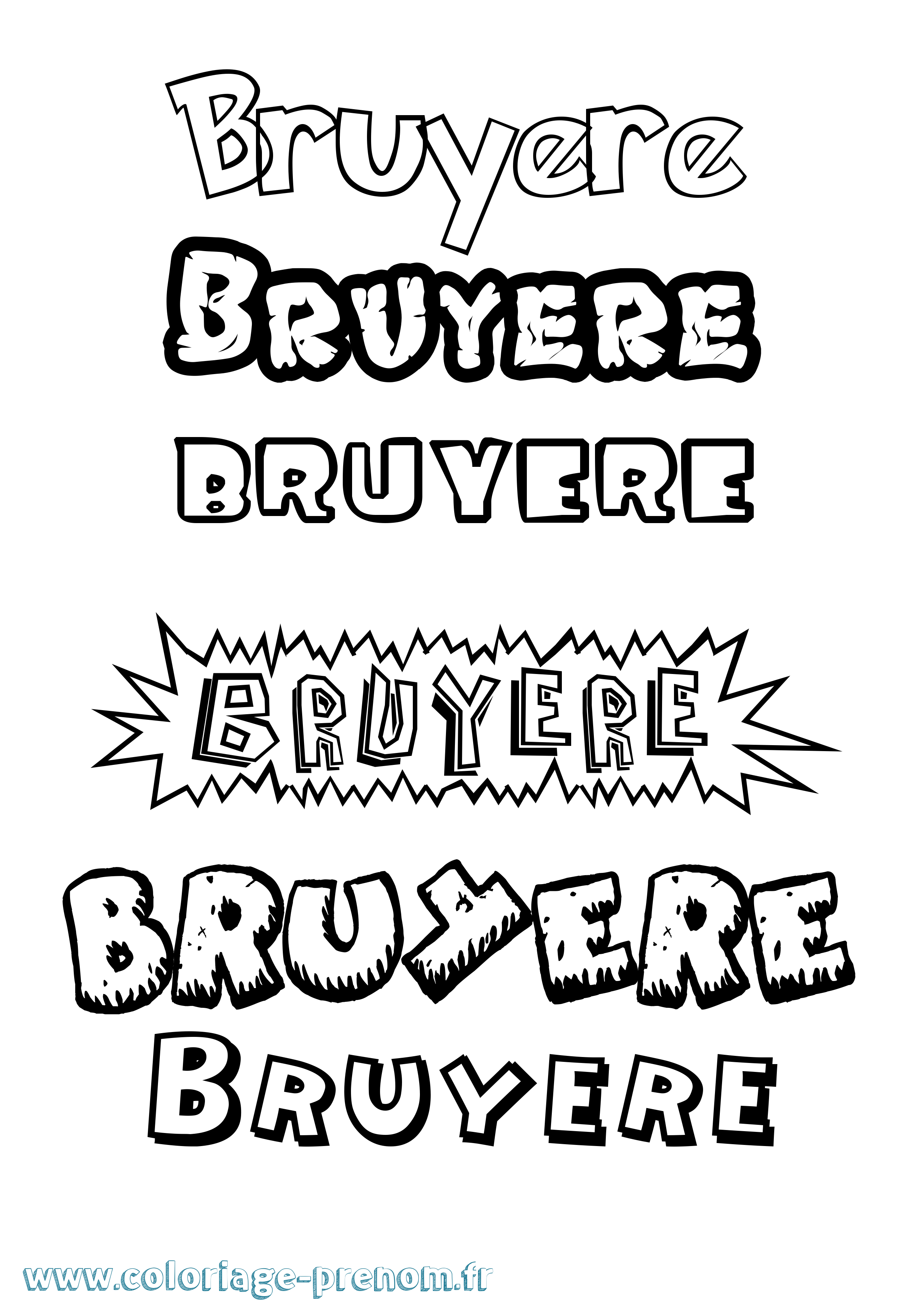 Coloriage Bruyere Dessin Animé Coloriage prénom Bruyere Dessin Animé