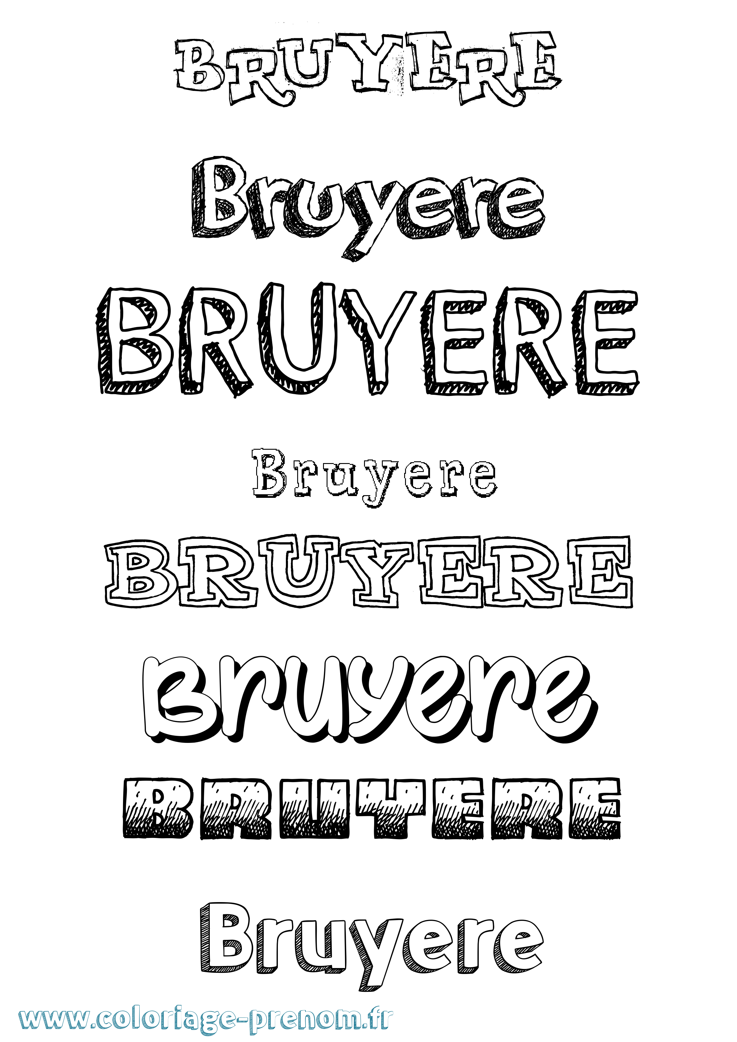 Coloriage Bruyere Dessiné Coloriage prénom Bruyere Dessiné