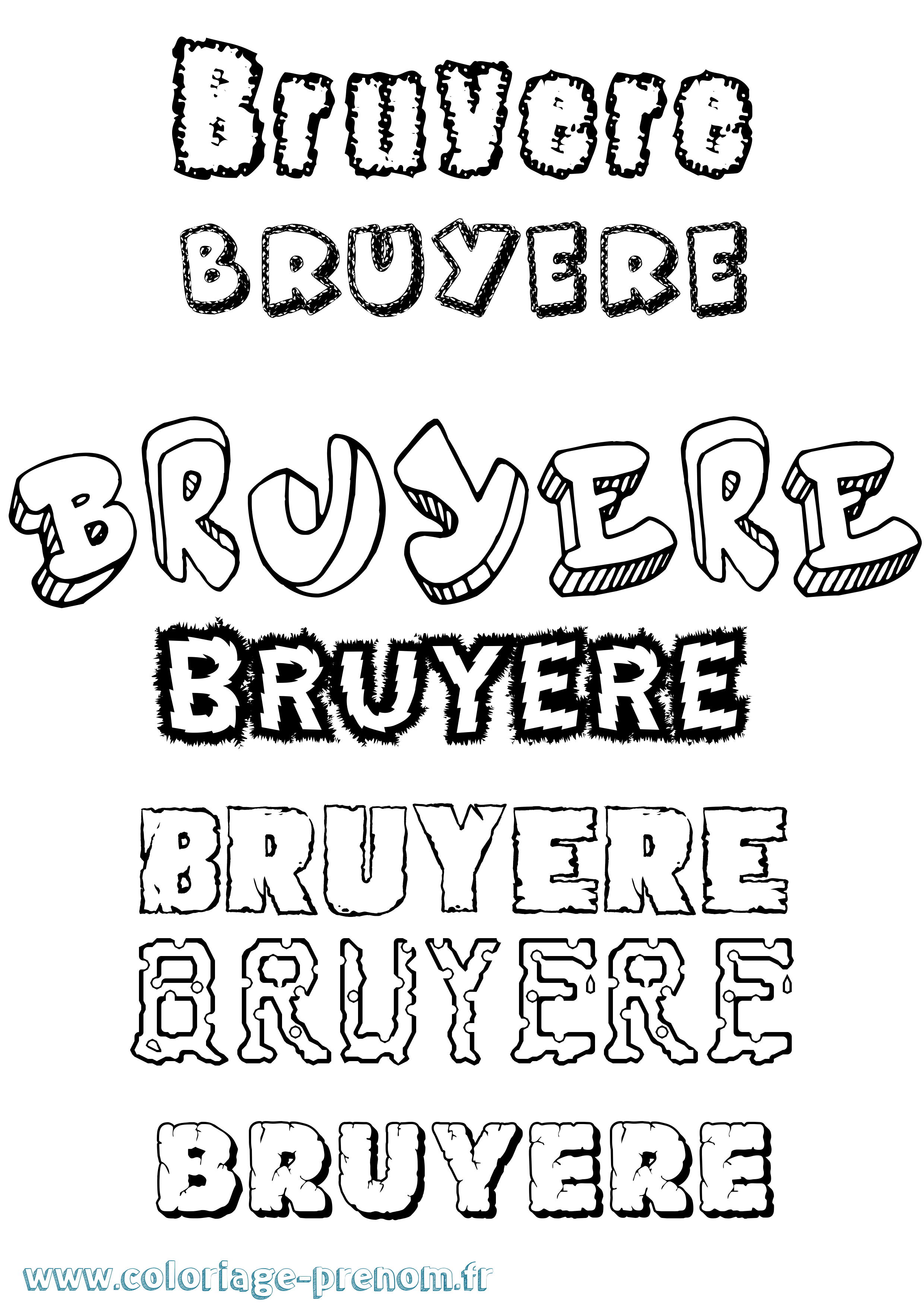 Coloriage Bruyere Destructuré Coloriage prénom Bruyere Destructuré