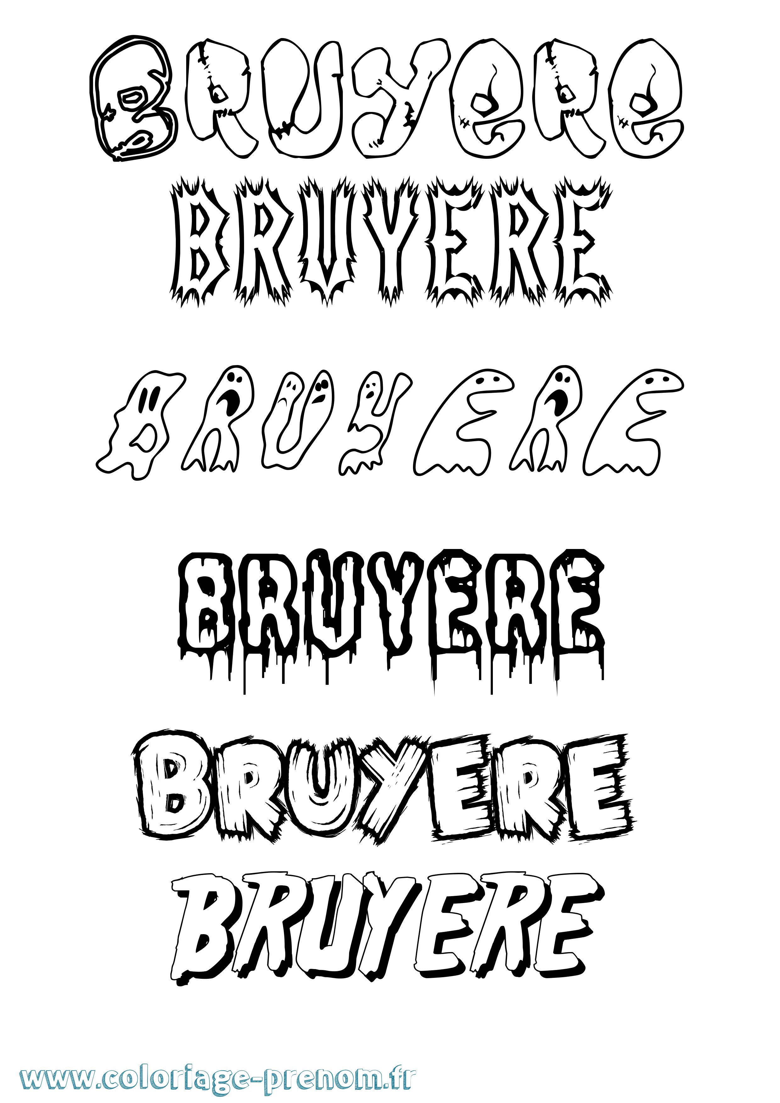 Coloriage Bruyere Frisson Coloriage prénom Bruyere Frisson