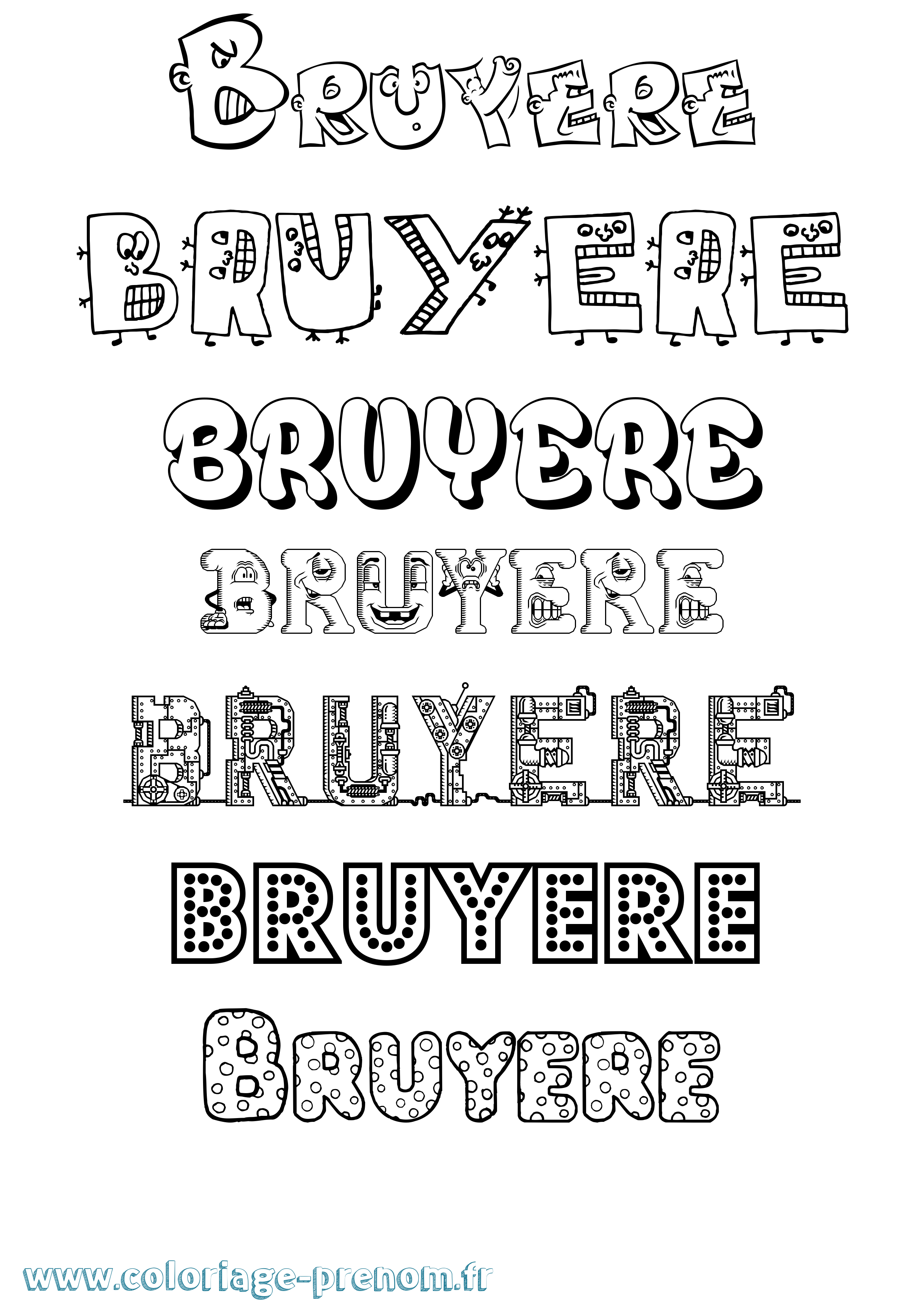Coloriage Bruyere Fun Coloriage prénom Bruyere Fun