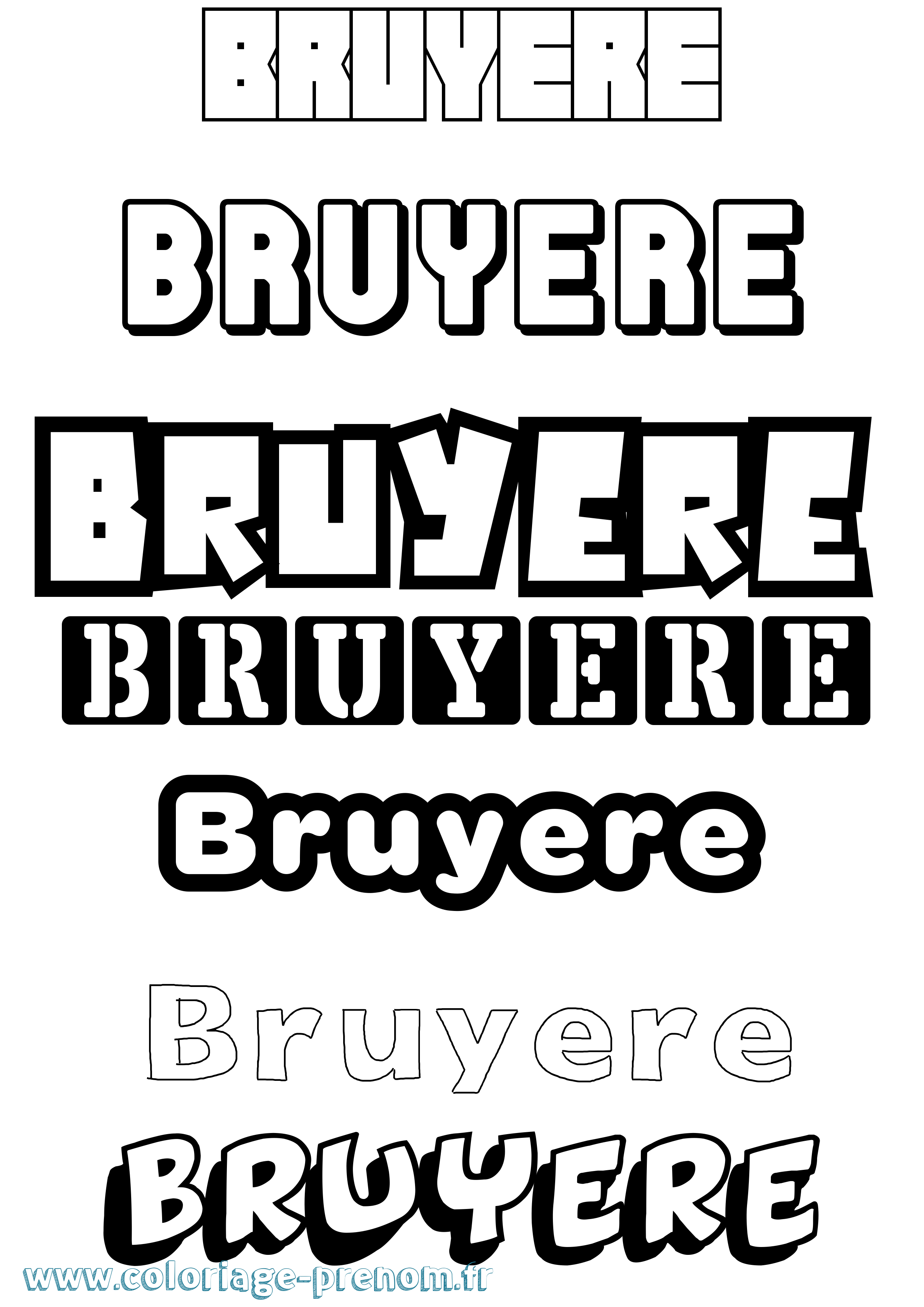Coloriage Bruyere Simple Coloriage prénom Bruyere Simple