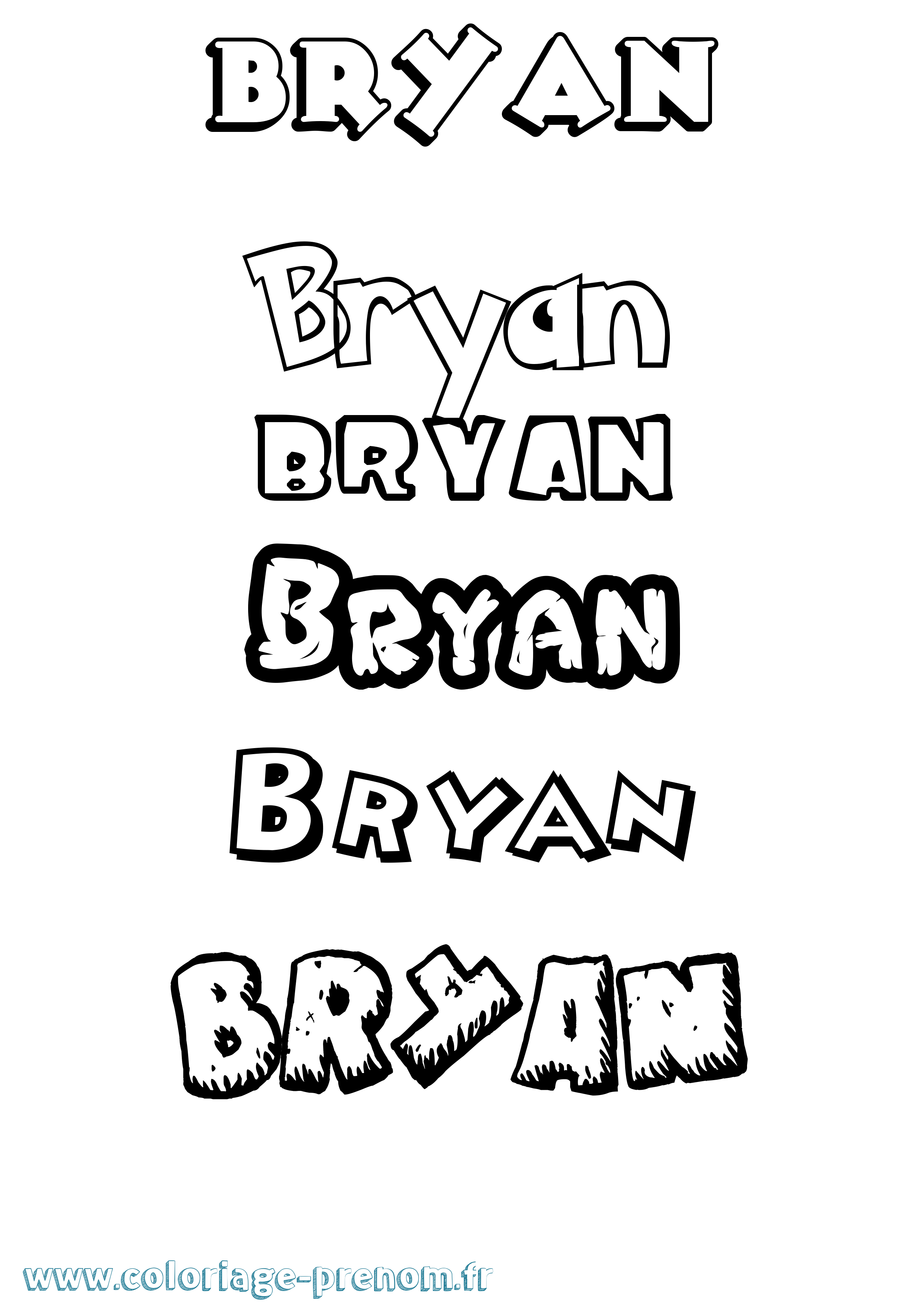 Coloriage prénom Bryan Dessin Animé
