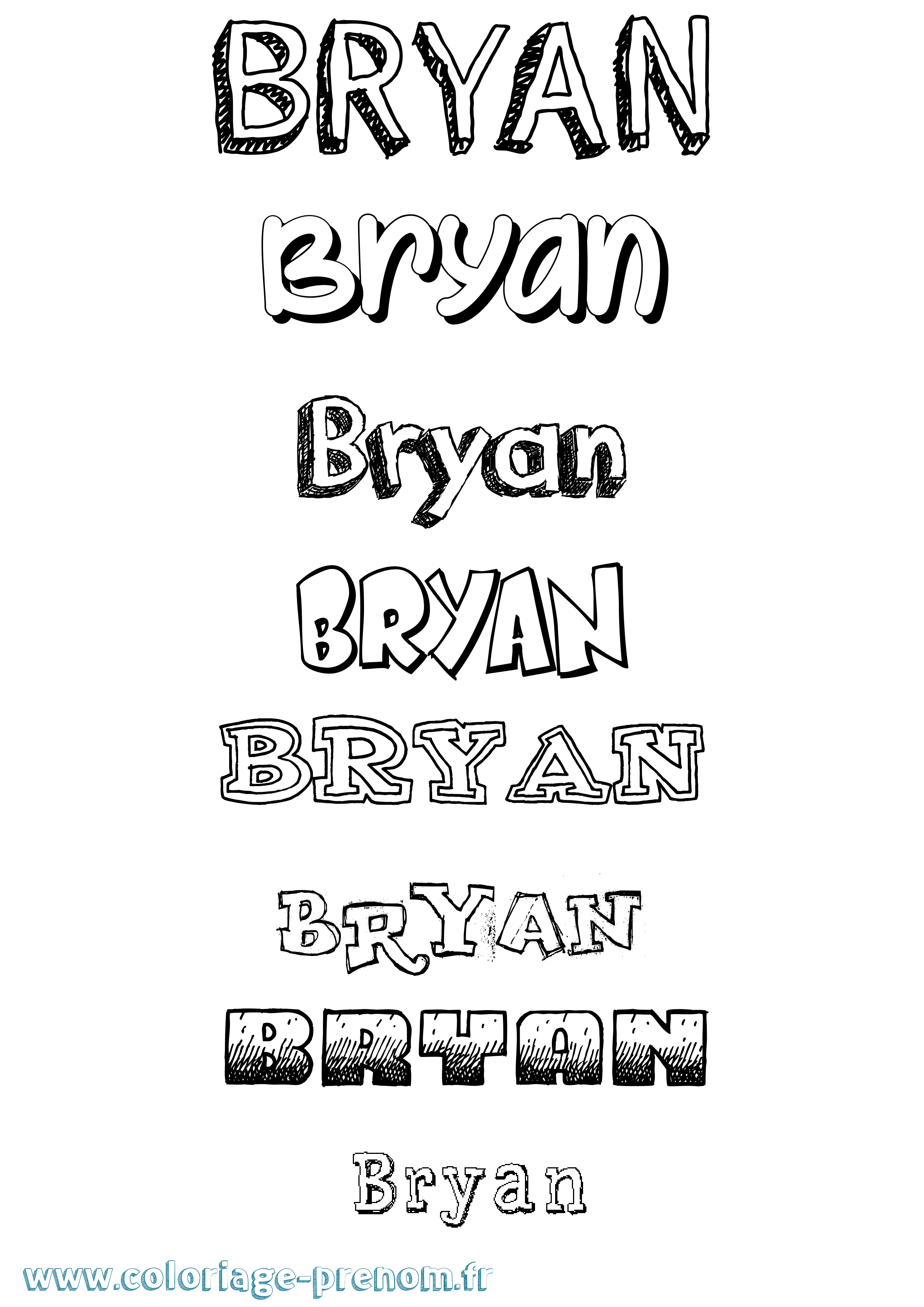 Coloriage Bryan Coloriage prénom Bryan