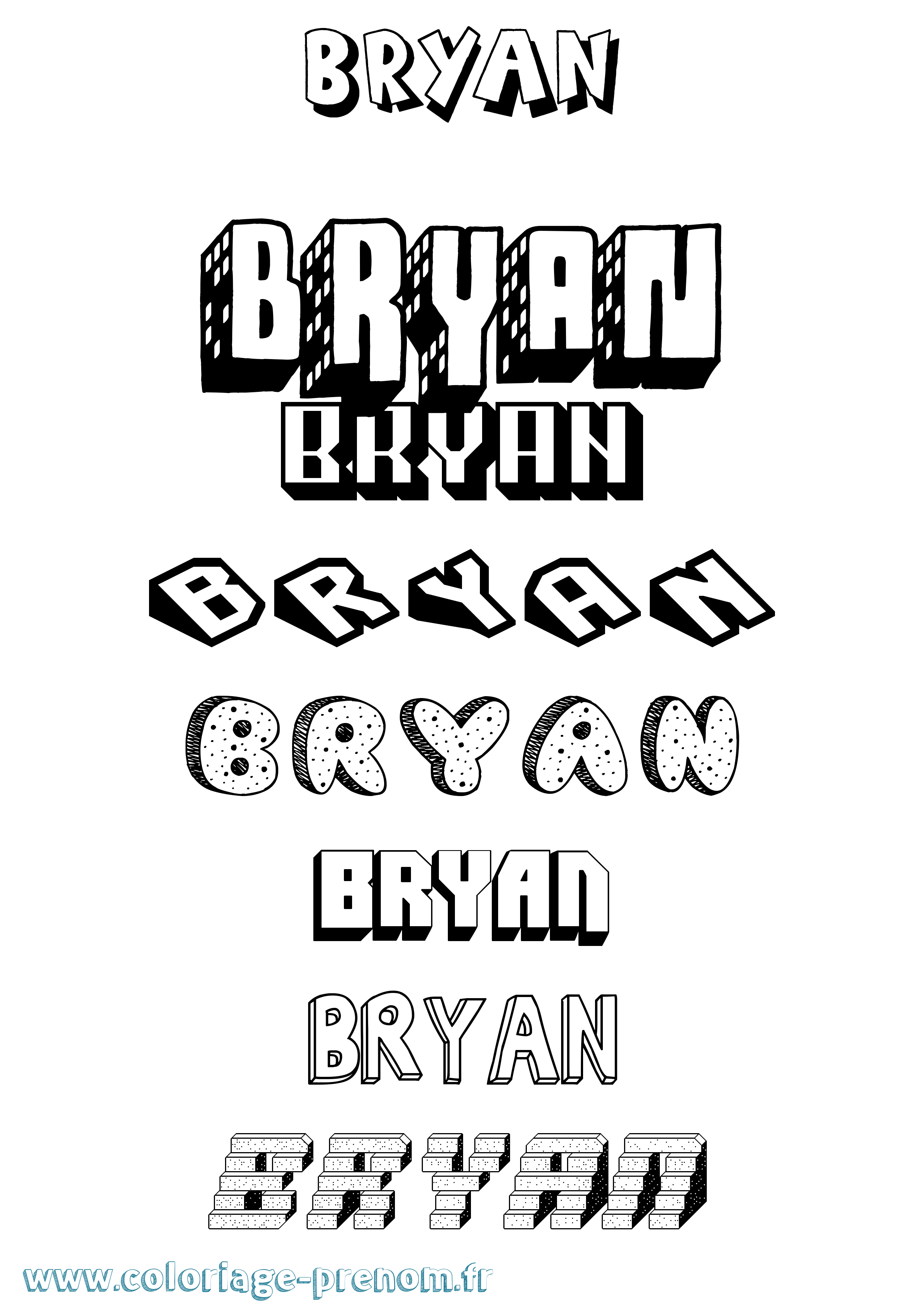 Coloriage Bryan Coloriage prénom Bryan