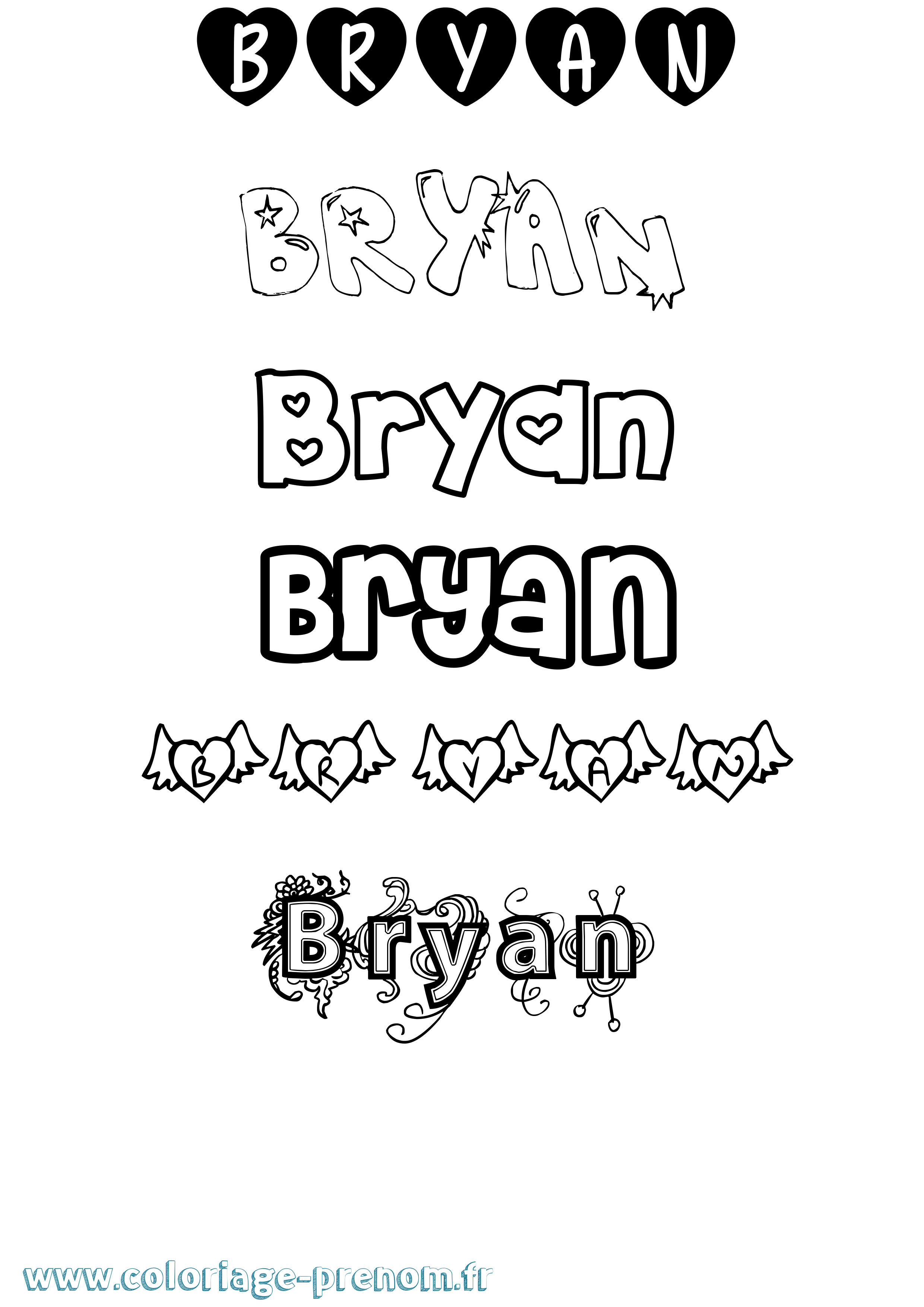 Coloriage Bryan Coloriage prénom Bryan
