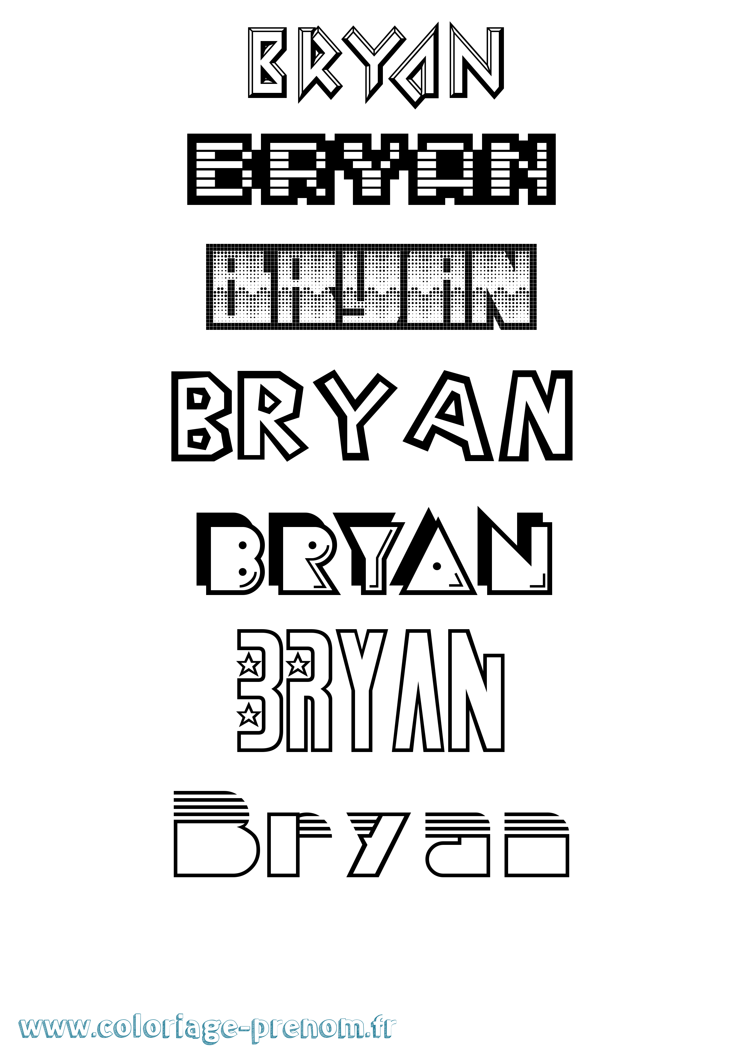 Coloriage Bryan Coloriage prénom Bryan