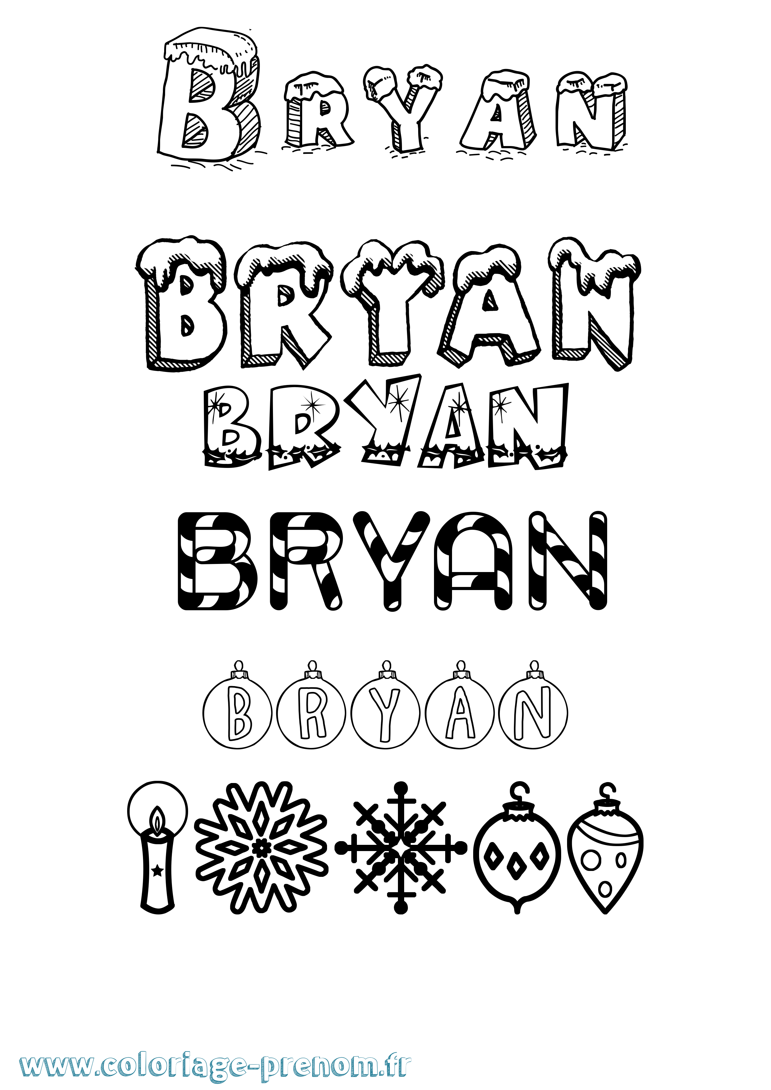 Coloriage Bryan Coloriage prénom Bryan