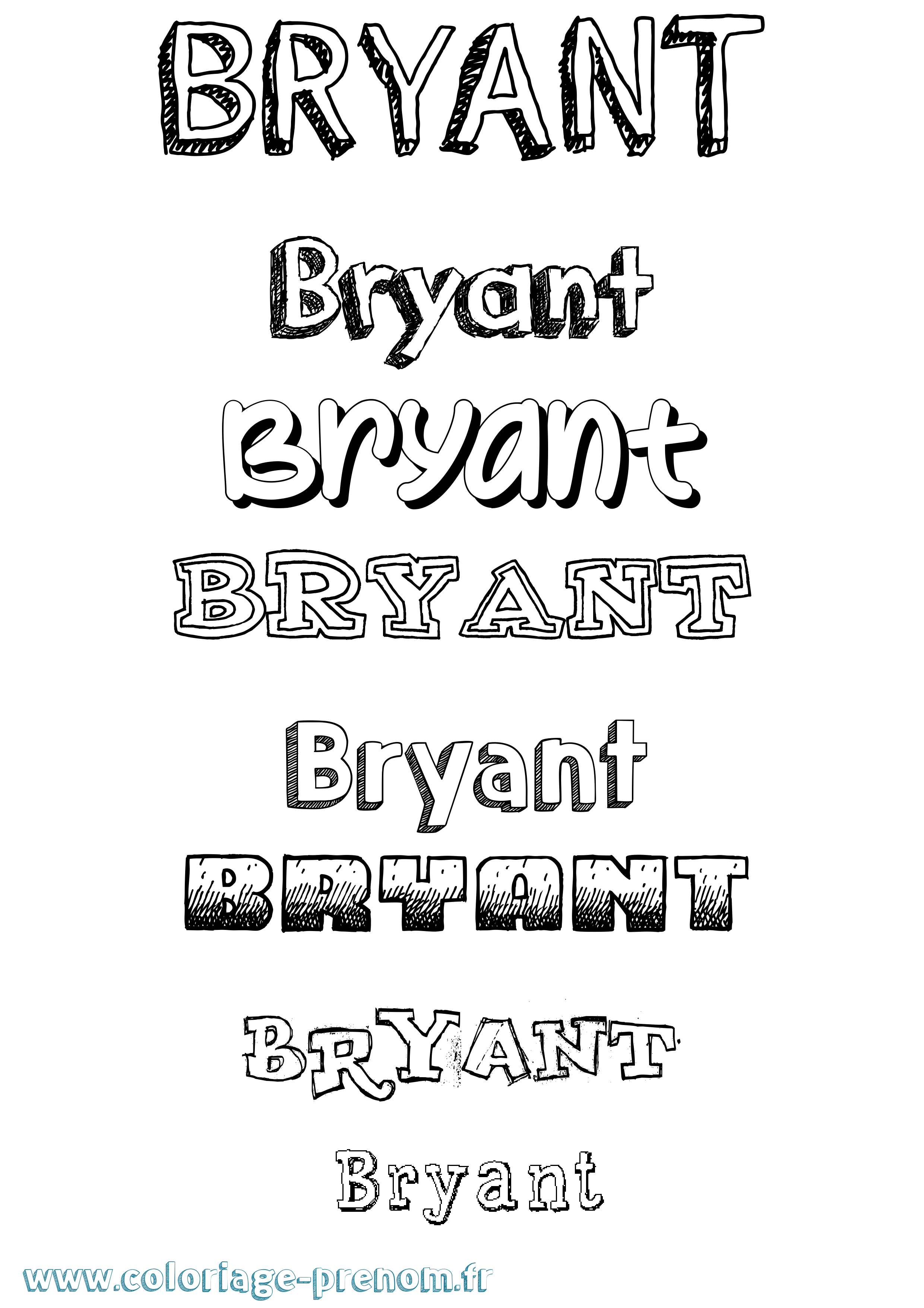 Coloriage prénom Bryant Dessiné