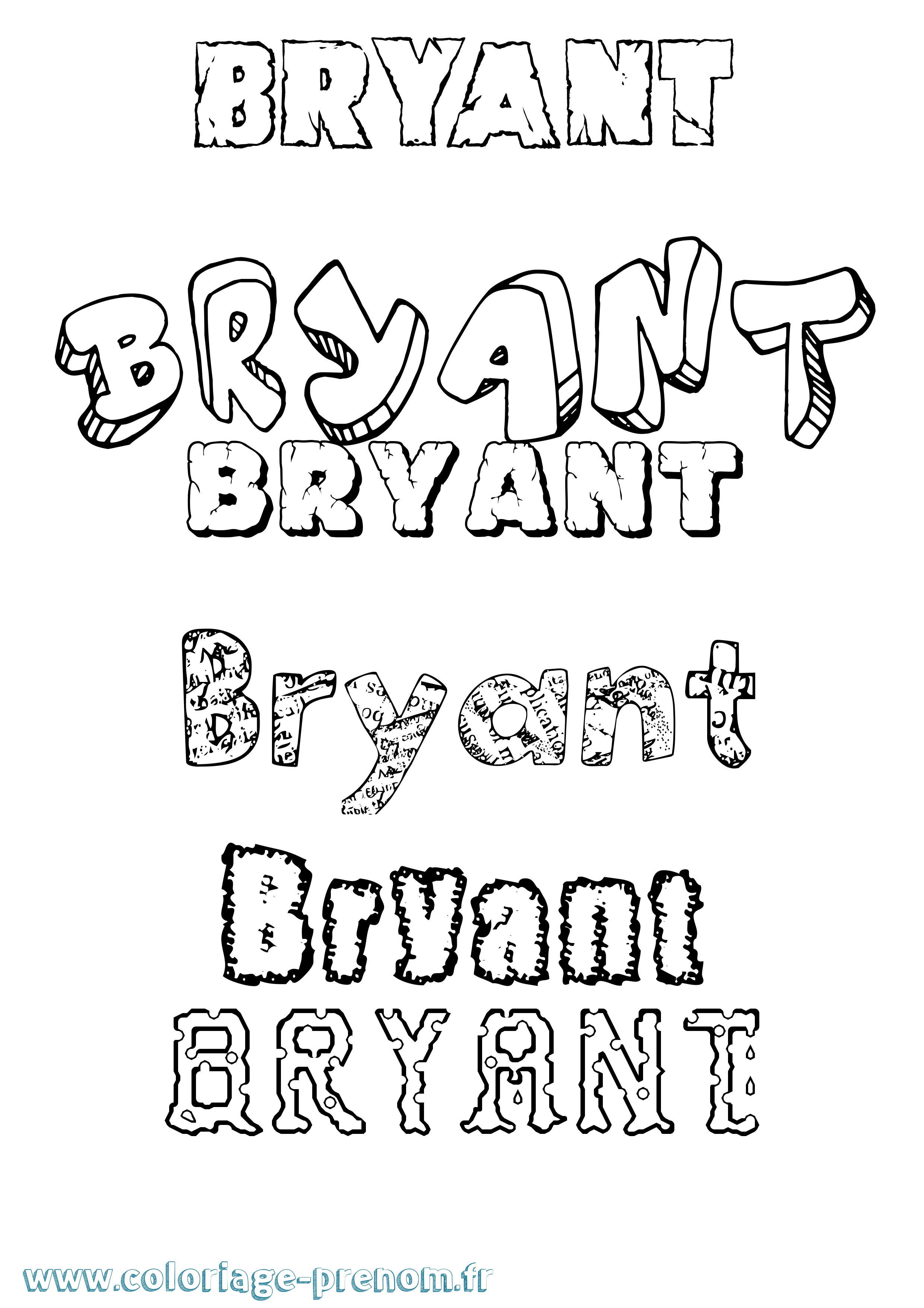 Coloriage prénom Bryant Destructuré