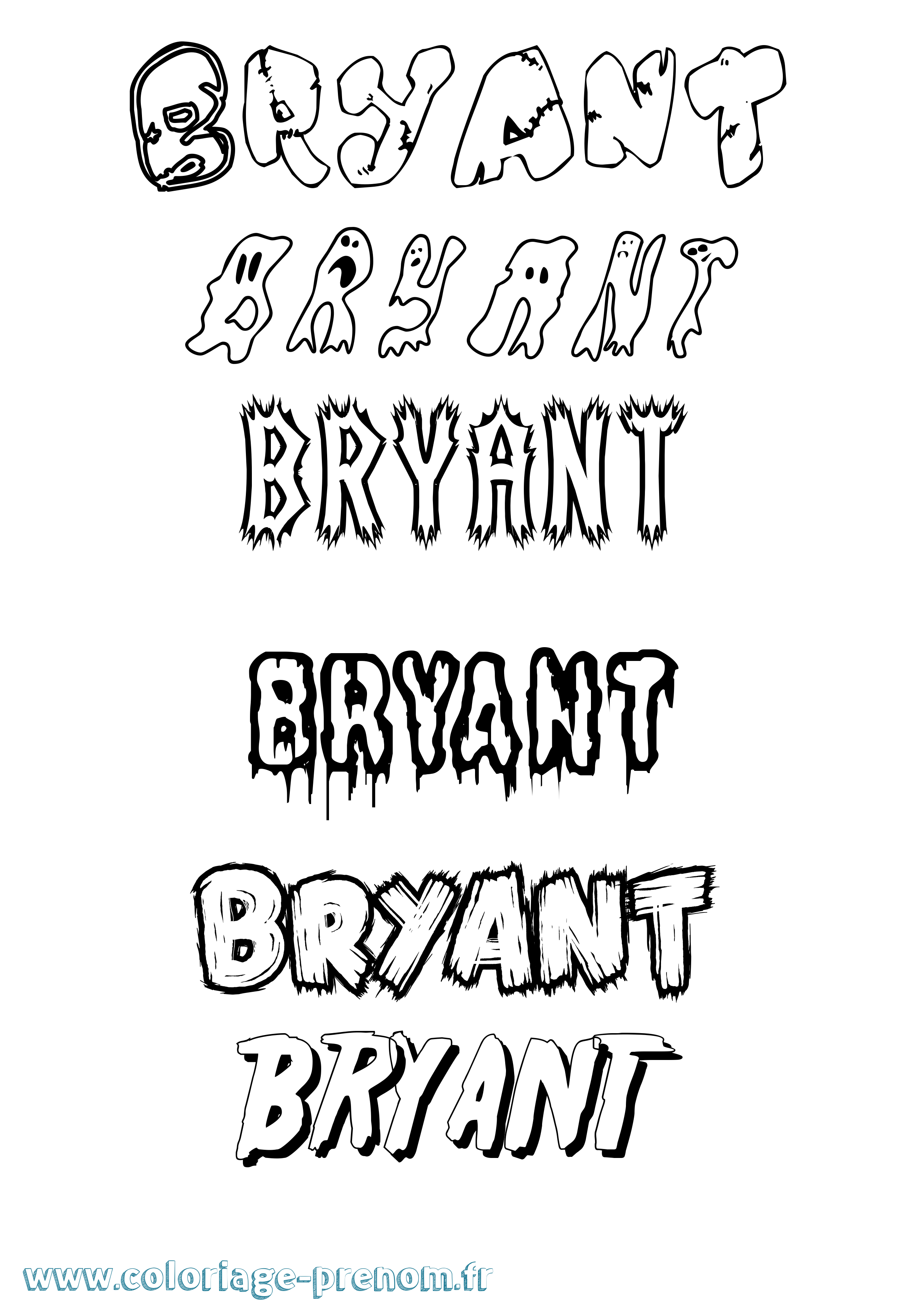 Coloriage prénom Bryant Frisson