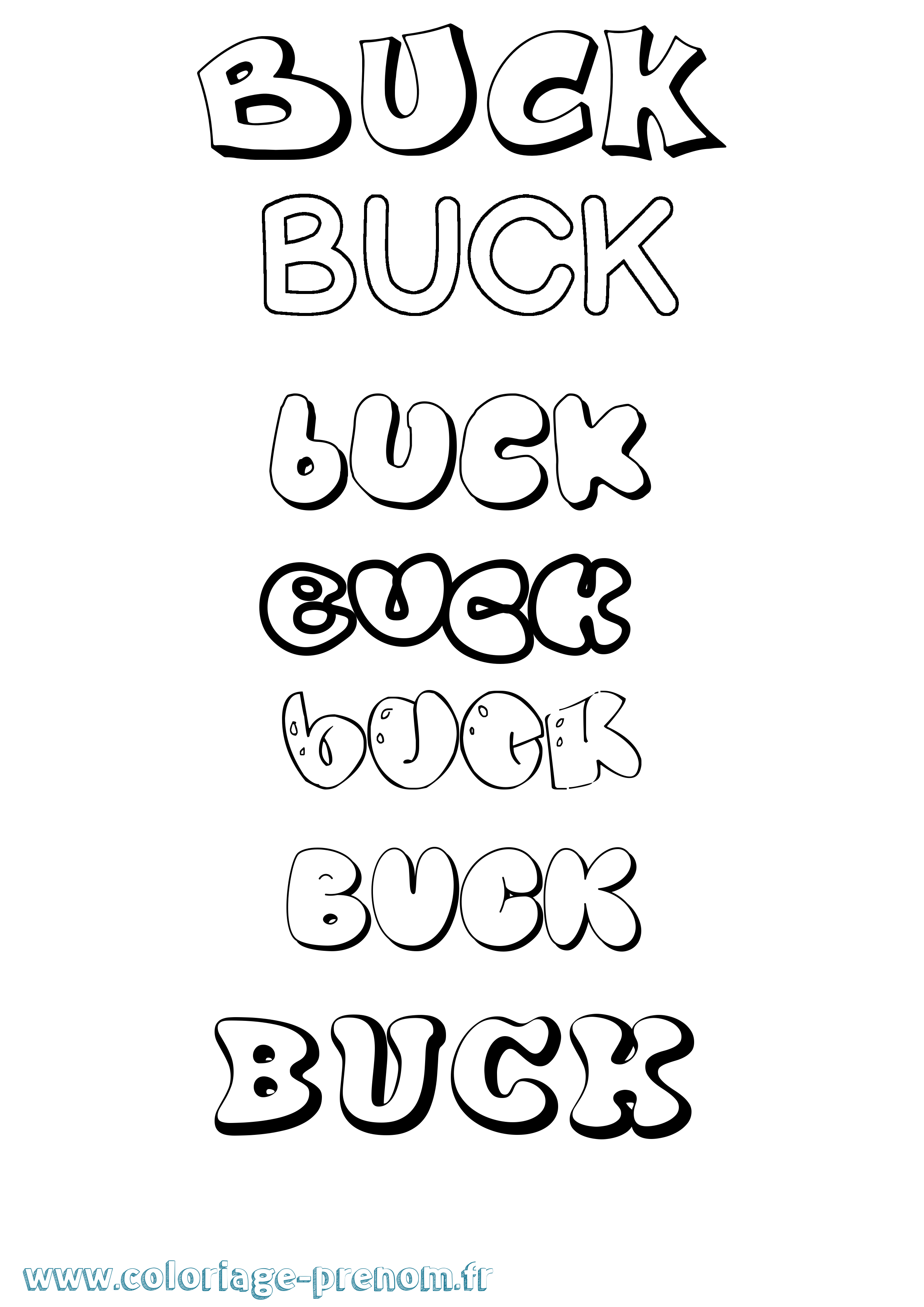 Coloriage prénom Buck Bubble