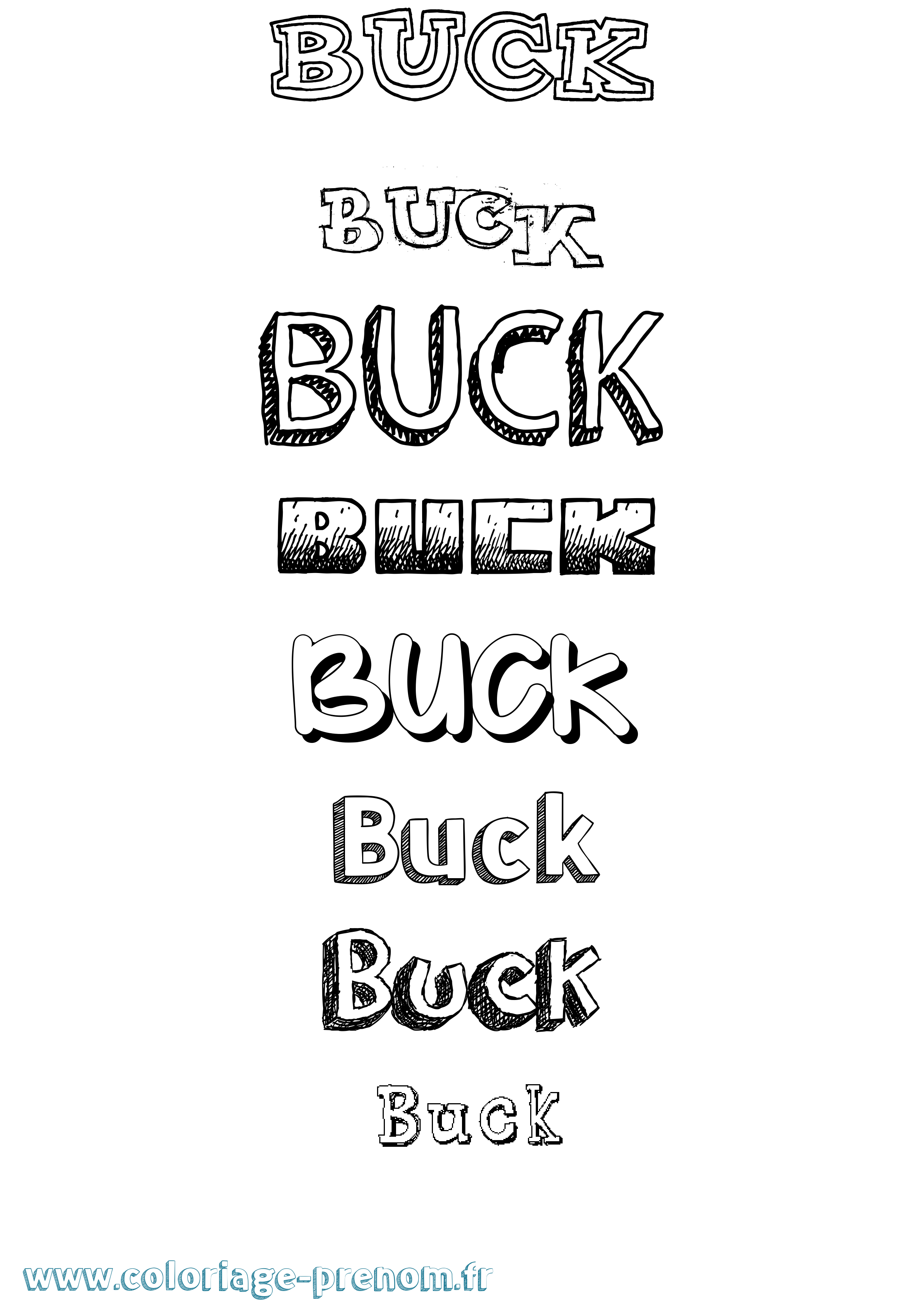 Coloriage prénom Buck Dessiné
