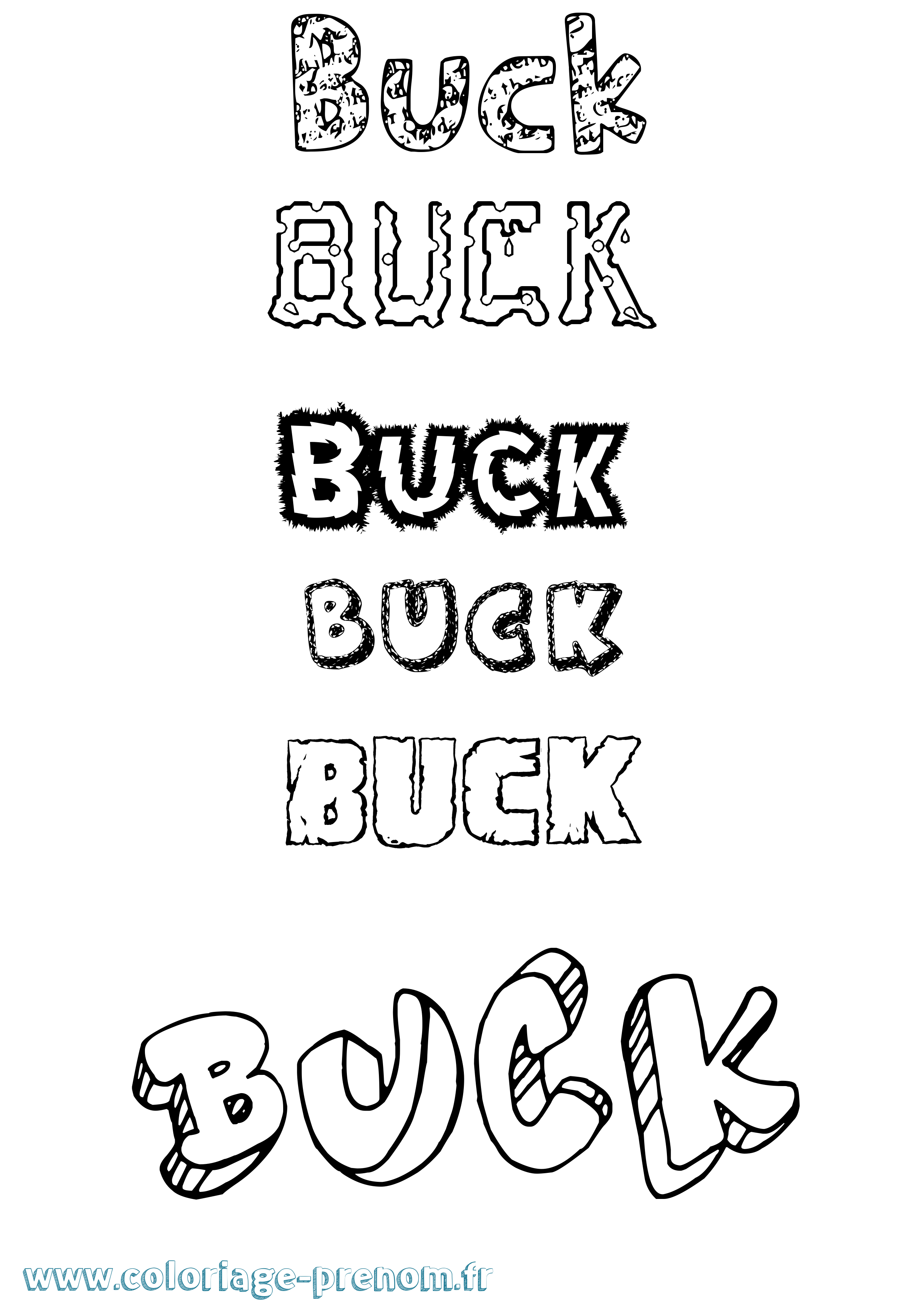Coloriage prénom Buck Destructuré