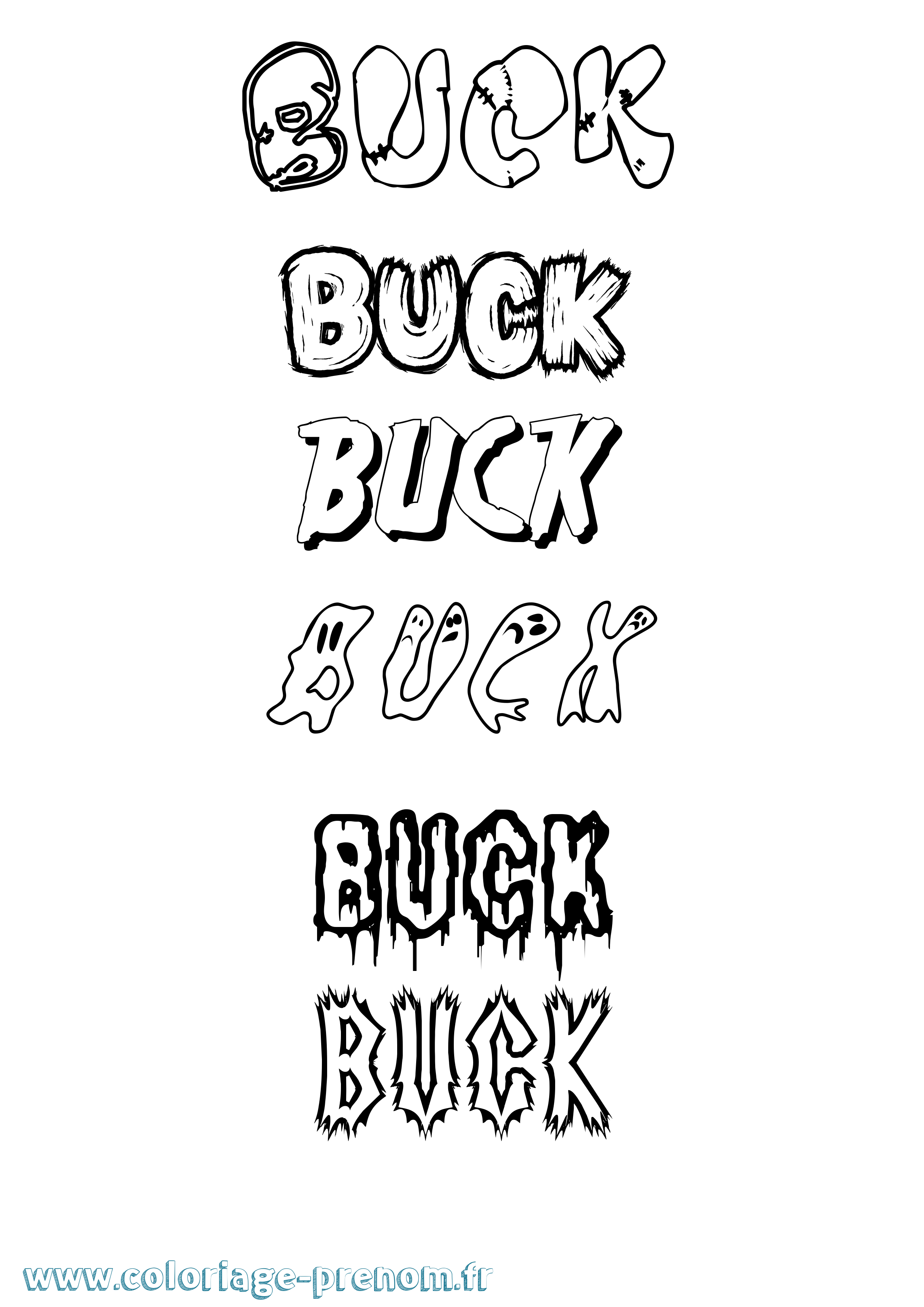 Coloriage prénom Buck Frisson