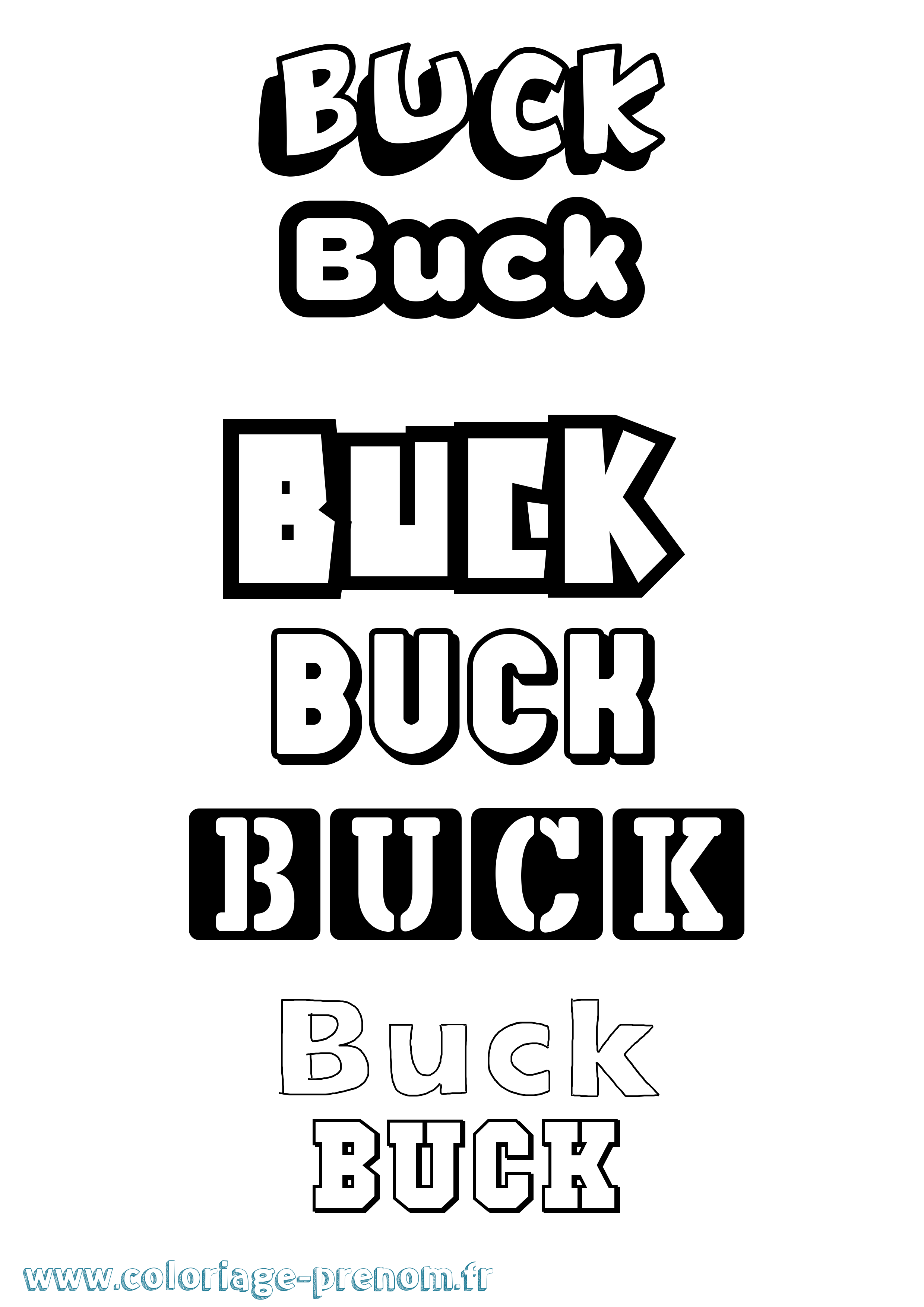 Coloriage prénom Buck Simple