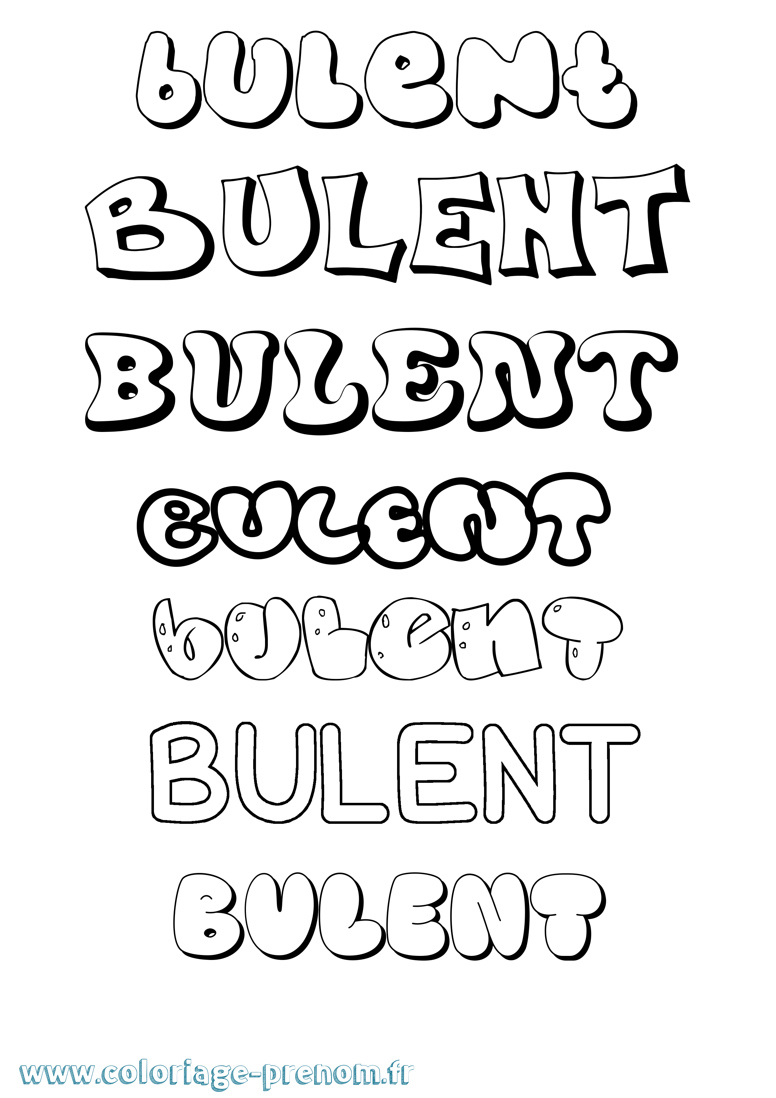 Coloriage Bulent Bubble Coloriage prénom Bulent Bubble