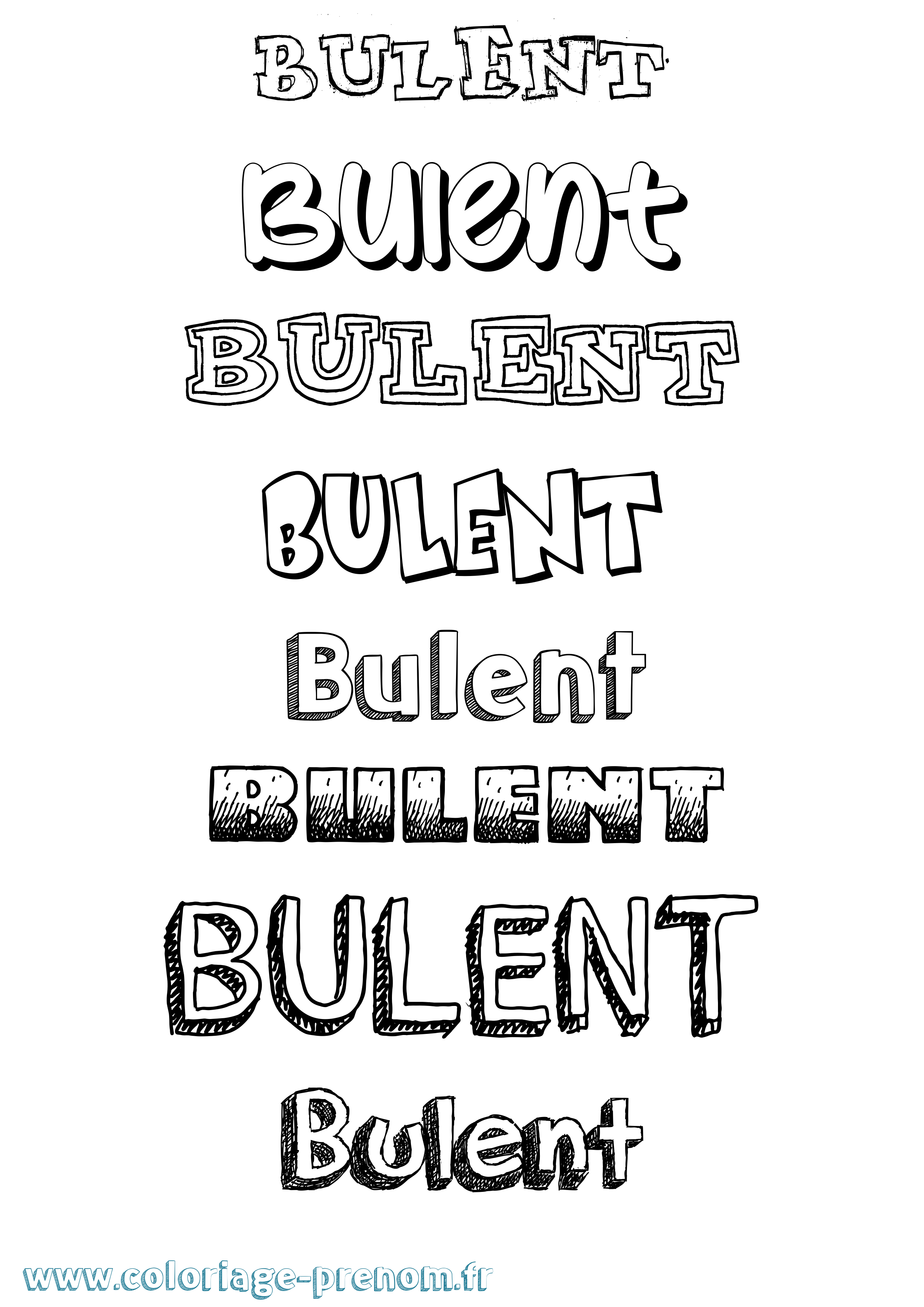Coloriage Bulent Dessiné Coloriage prénom Bulent Dessiné