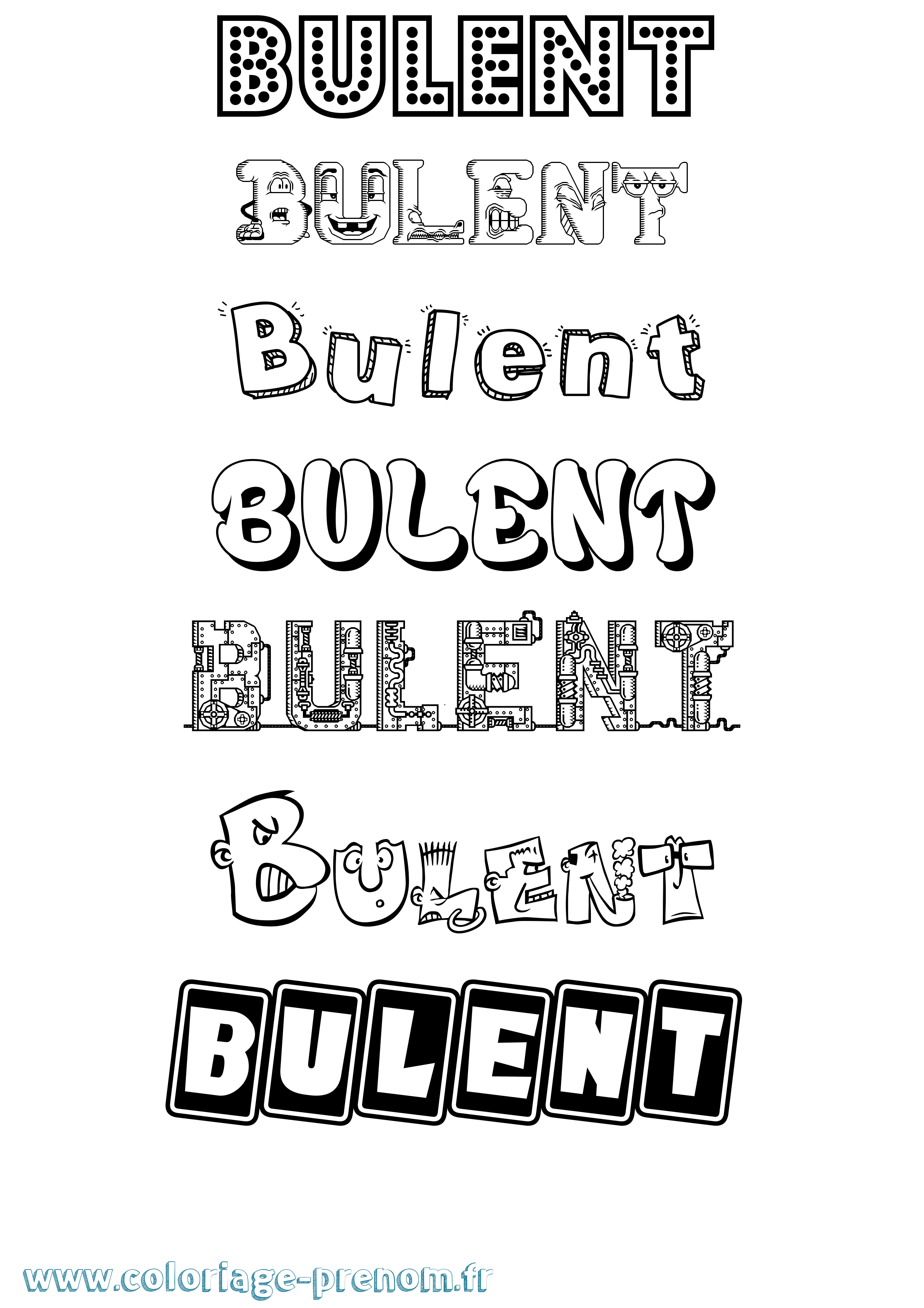 Coloriage Bulent Fun Coloriage prénom Bulent Fun