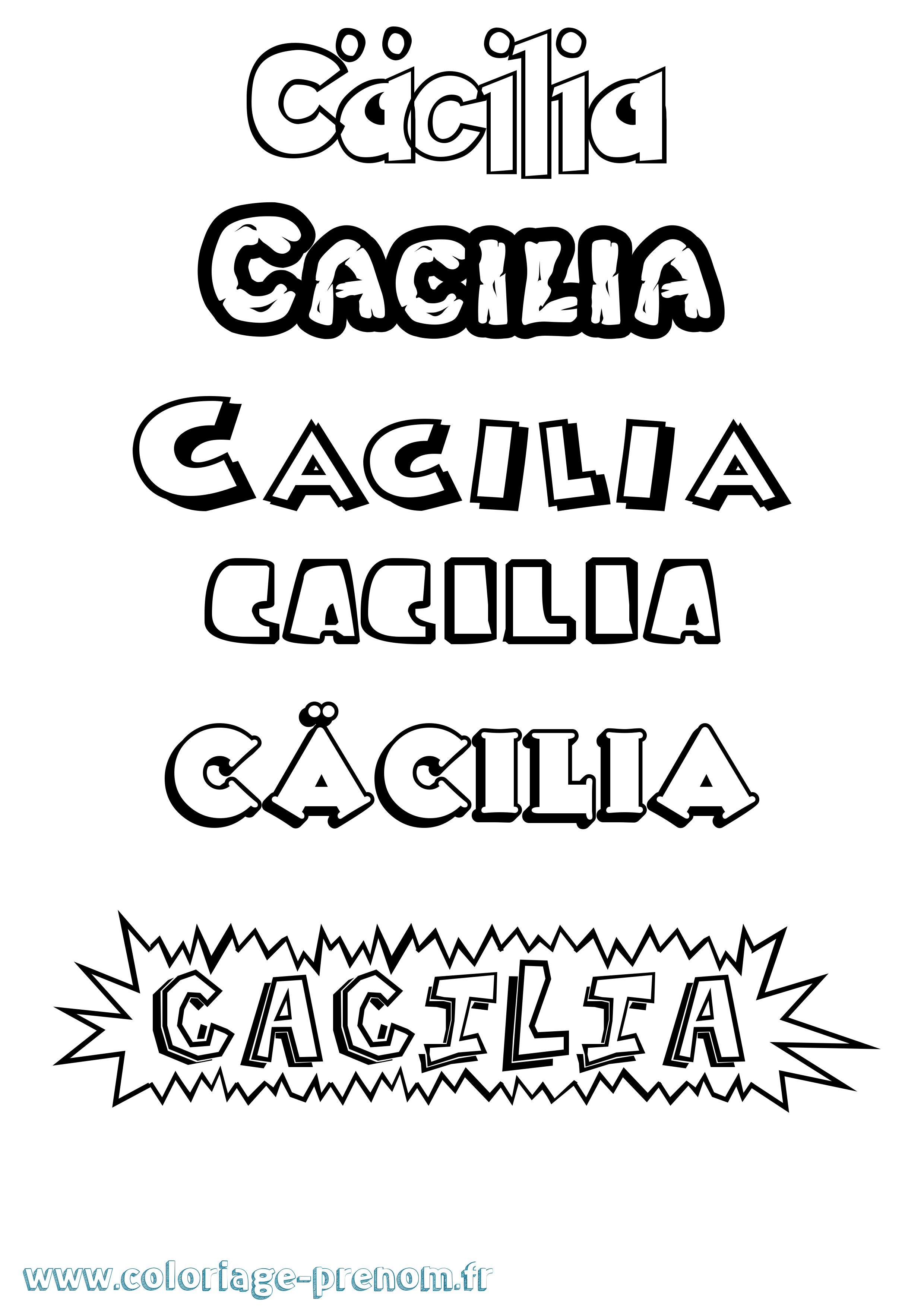 Coloriage Cäcilia Dessin Animé Coloriage prénom Cäcilia Dessin Animé