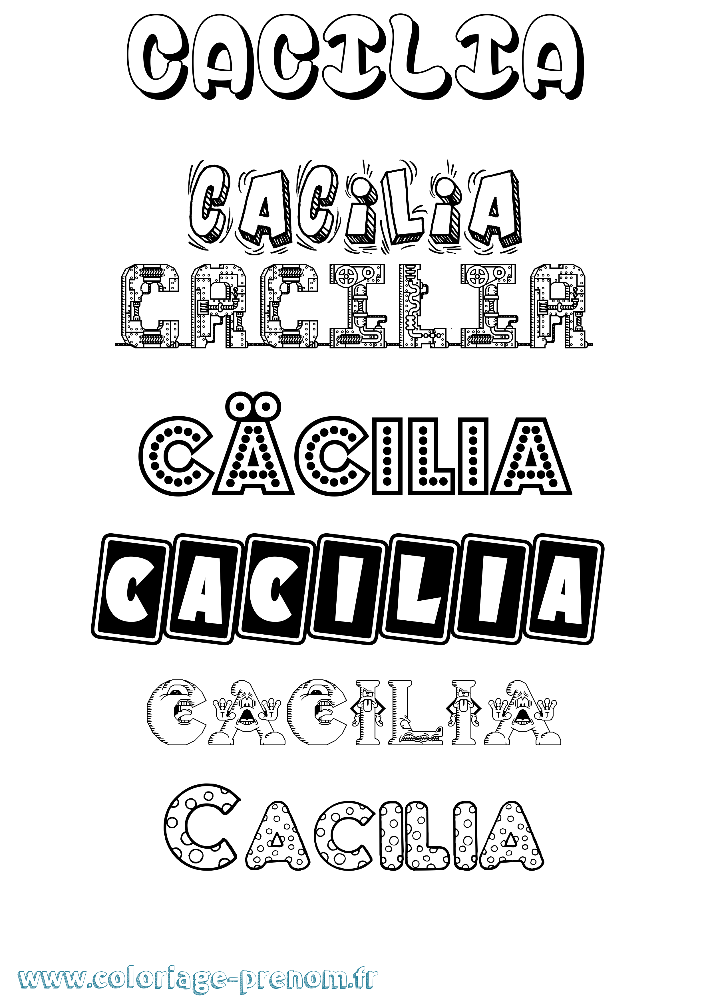 Coloriage Cäcilia Fun Coloriage prénom Cäcilia Fun