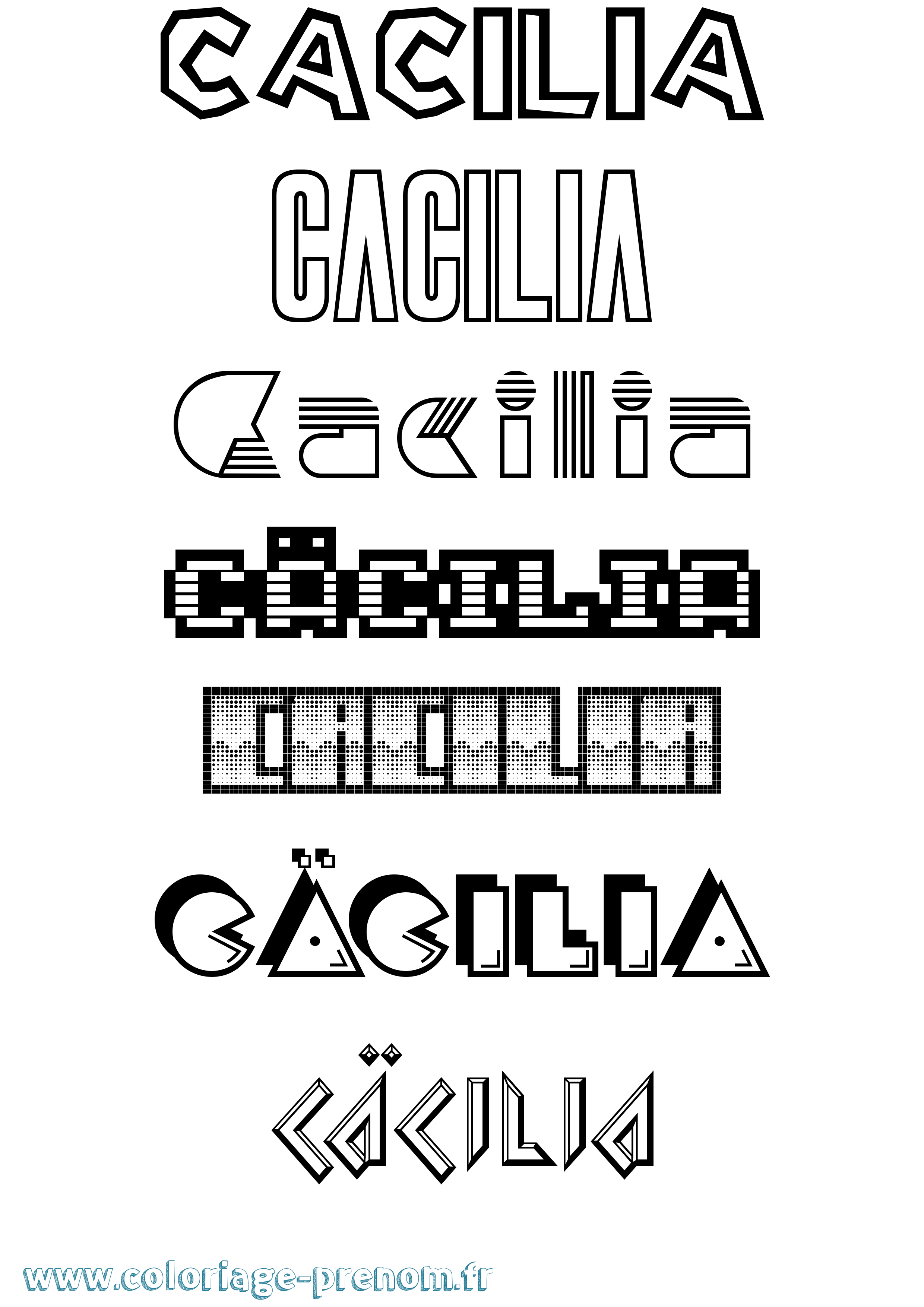 Coloriage Cäcilia Jeux Vidéos Coloriage prénom Cäcilia Jeux Vidéos
