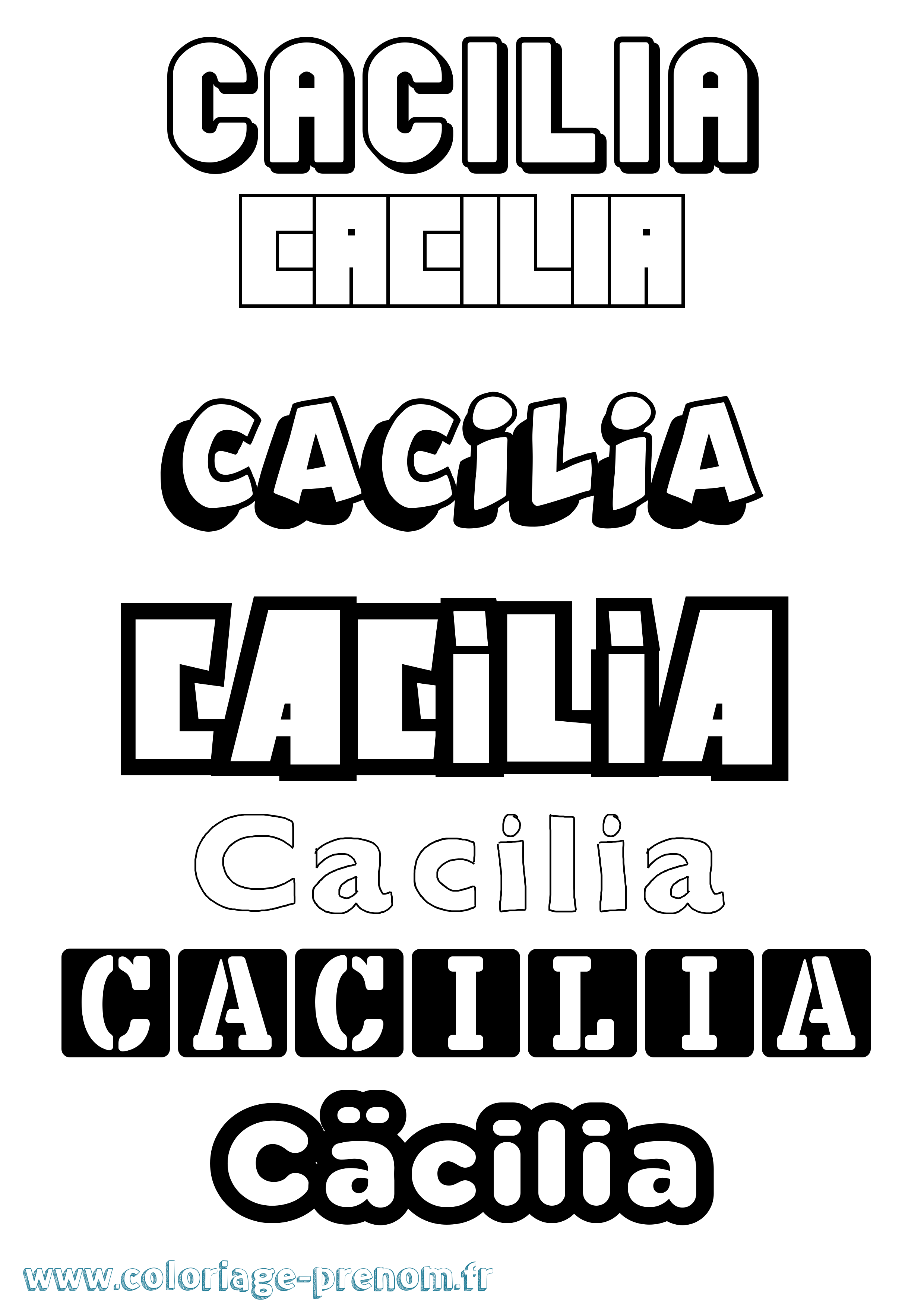 Coloriage Cäcilia Simple Coloriage prénom Cäcilia Simple