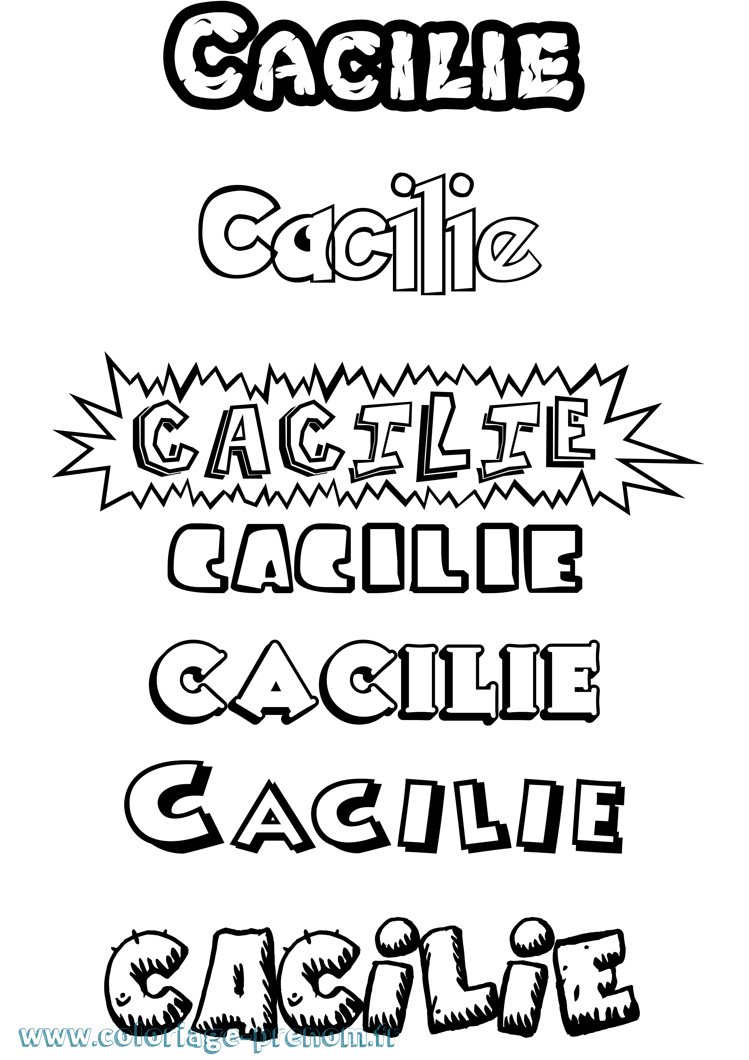 Coloriage Cacilie Dessin Animé Coloriage prénom Cacilie Dessin Animé