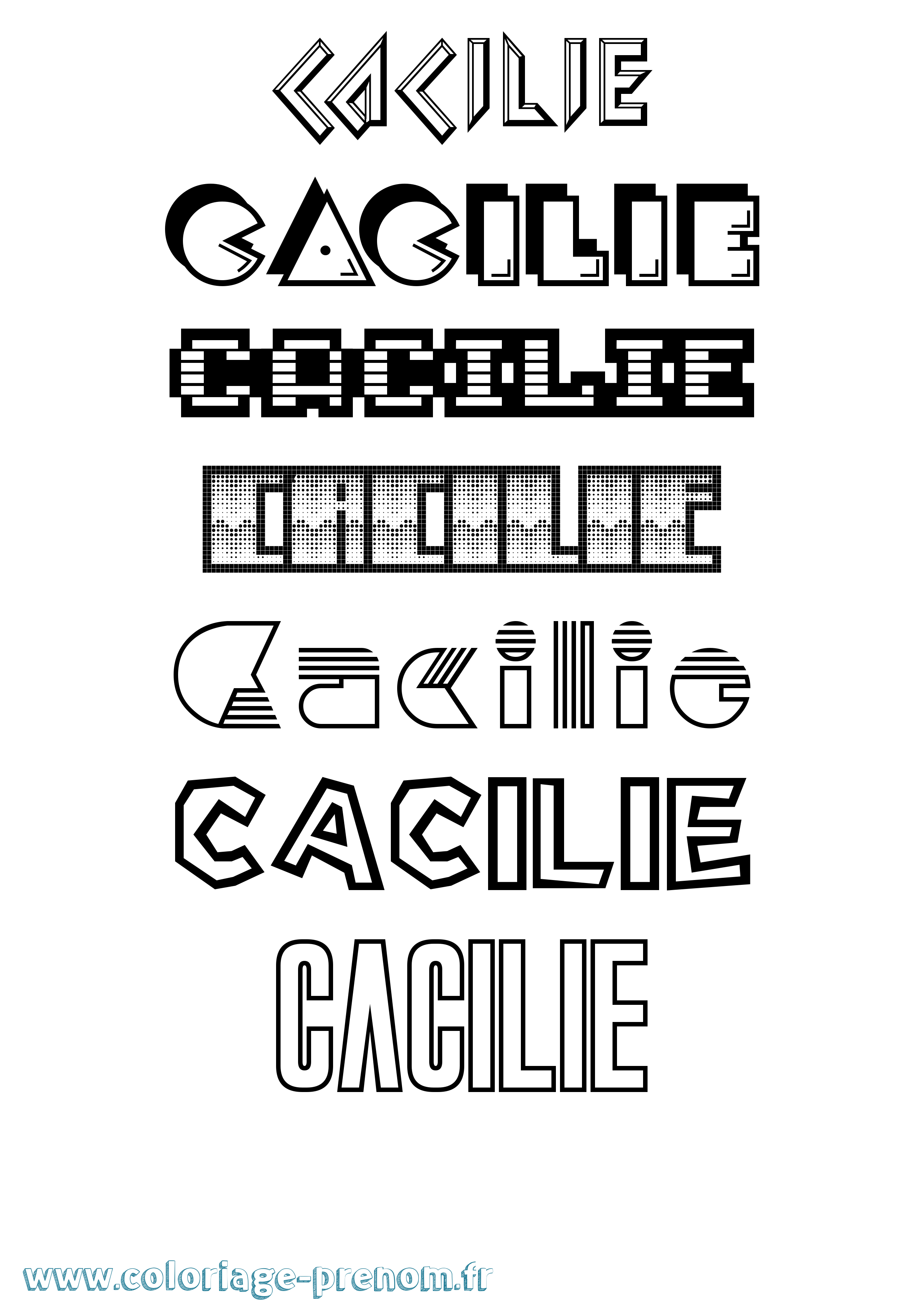 Coloriage Cacilie Jeux Vidéos Coloriage prénom Cacilie Jeux Vidéos