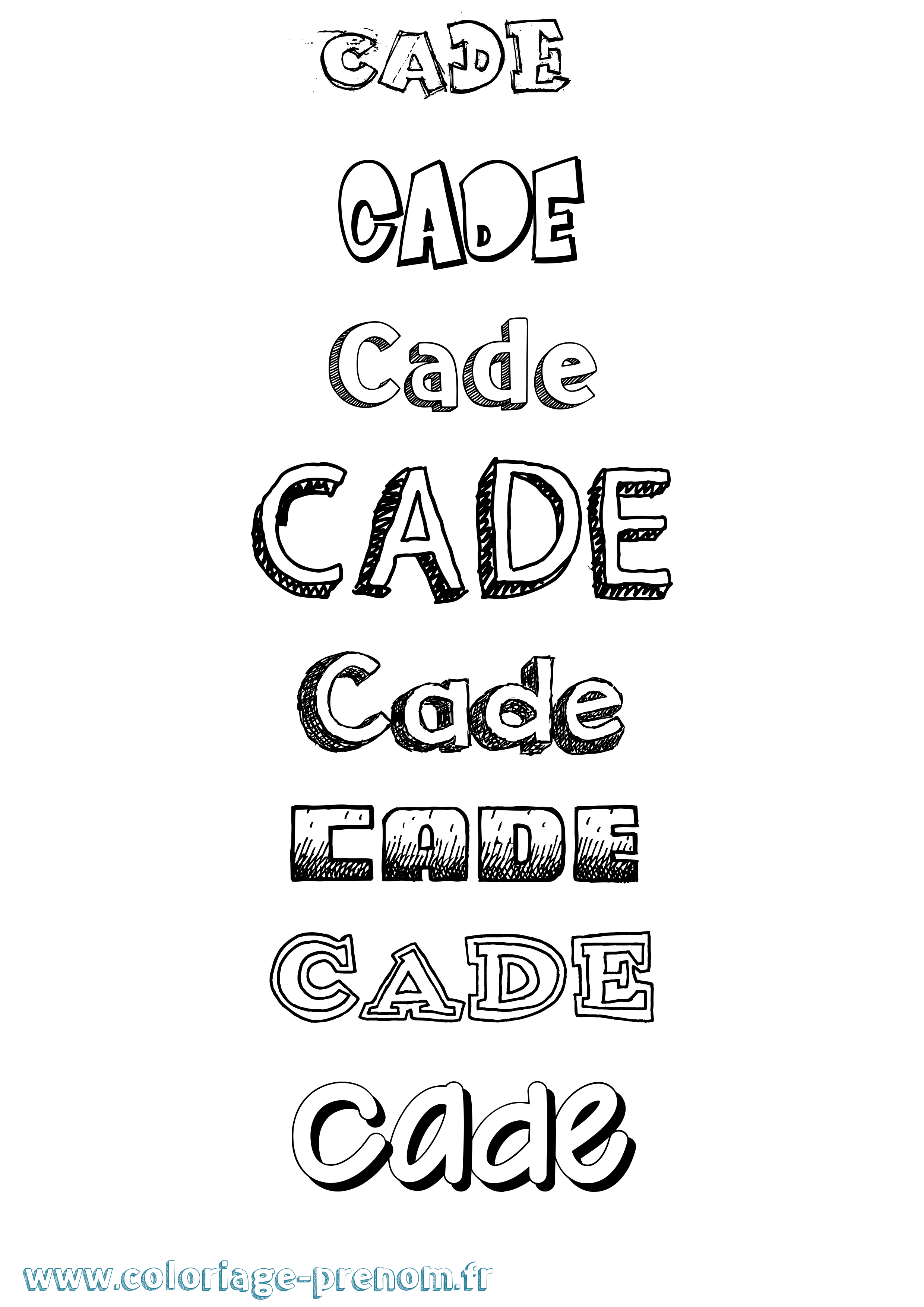 Coloriage Cade Dessiné Coloriage prénom Cade Dessiné