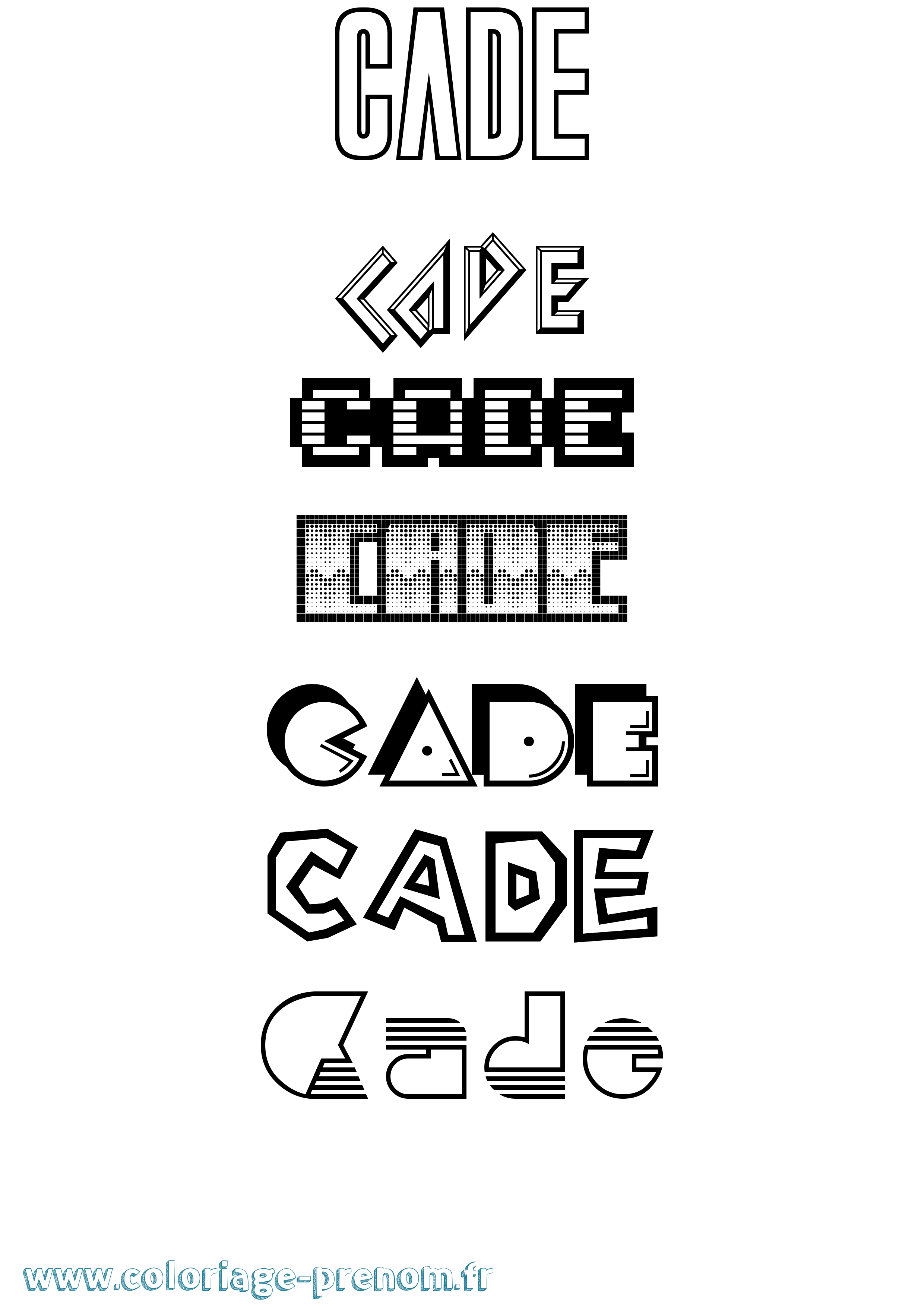 Coloriage Cade Jeux Vidéos Coloriage prénom Cade Jeux Vidéos