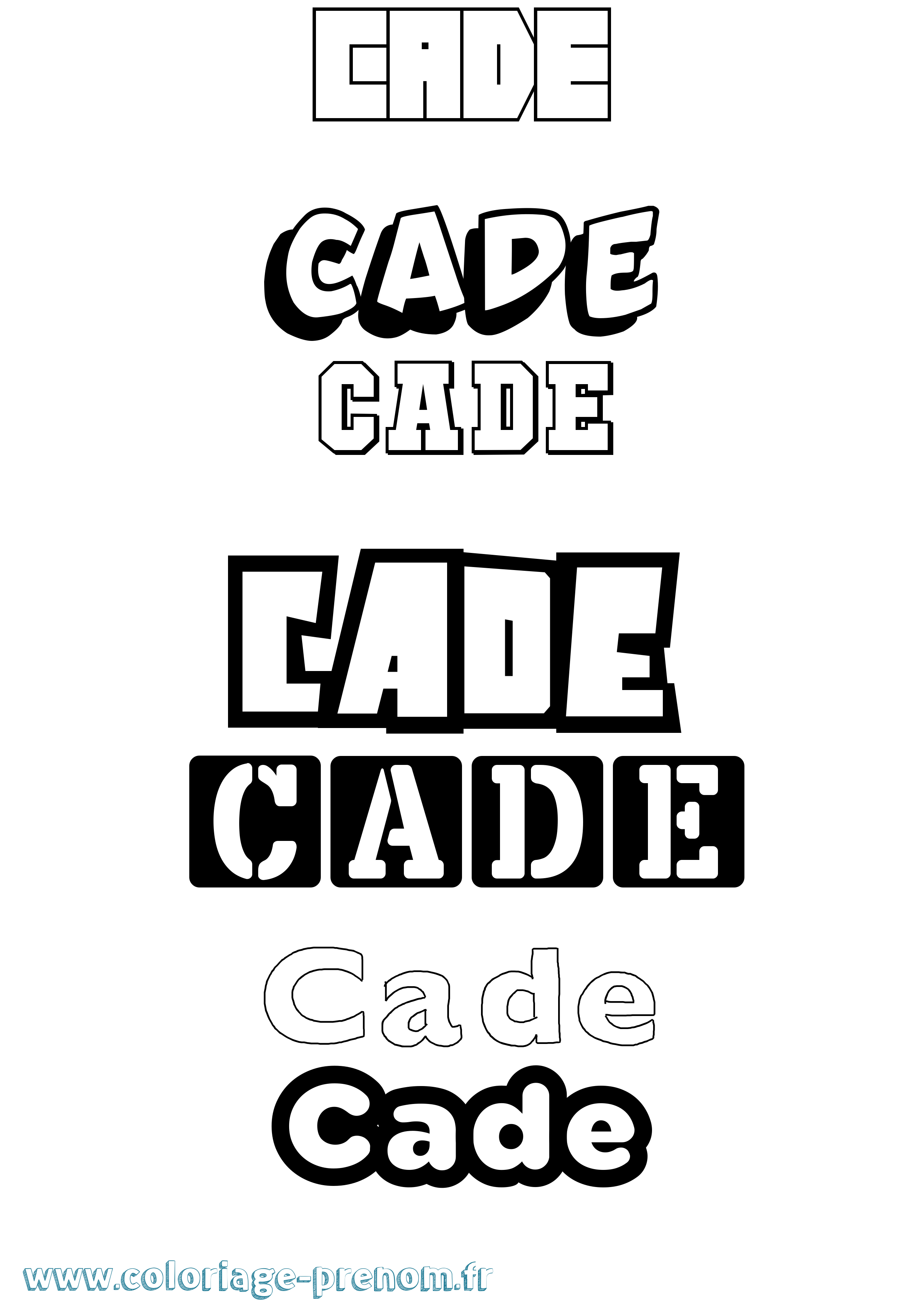 Coloriage Cade Simple Coloriage prénom Cade Simple