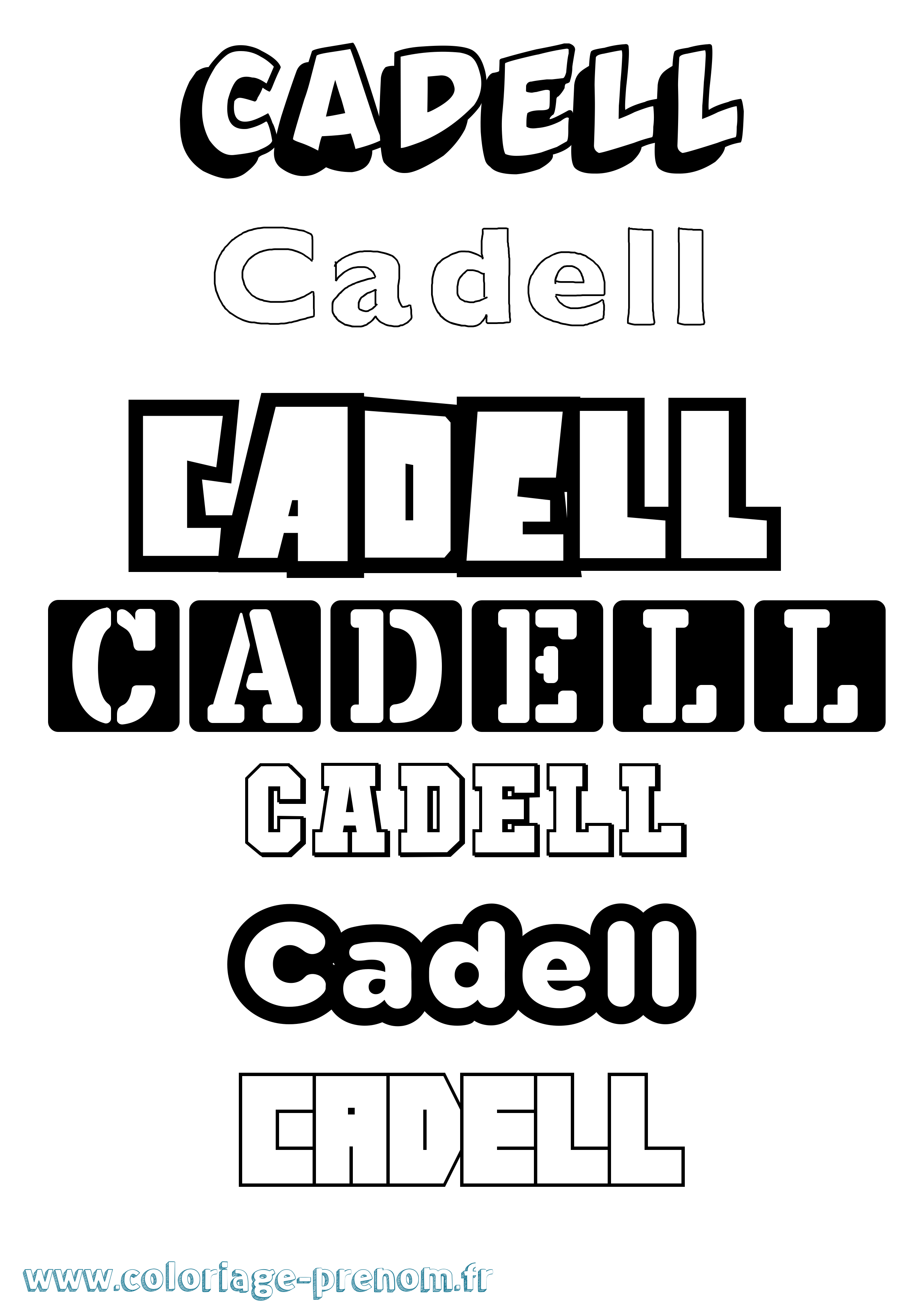 Coloriage prénom Cadell Simple