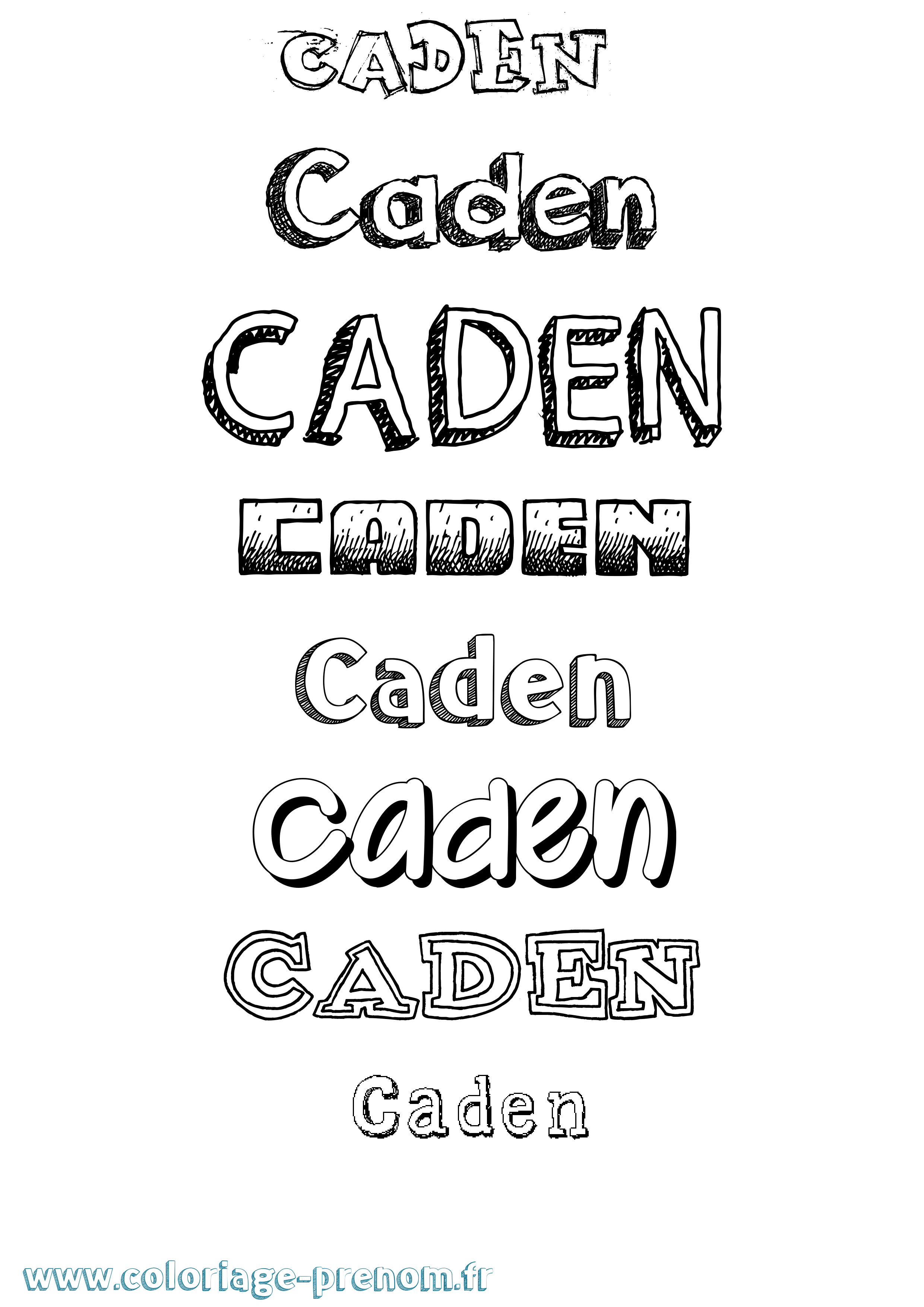 Coloriage prénom Caden Dessiné