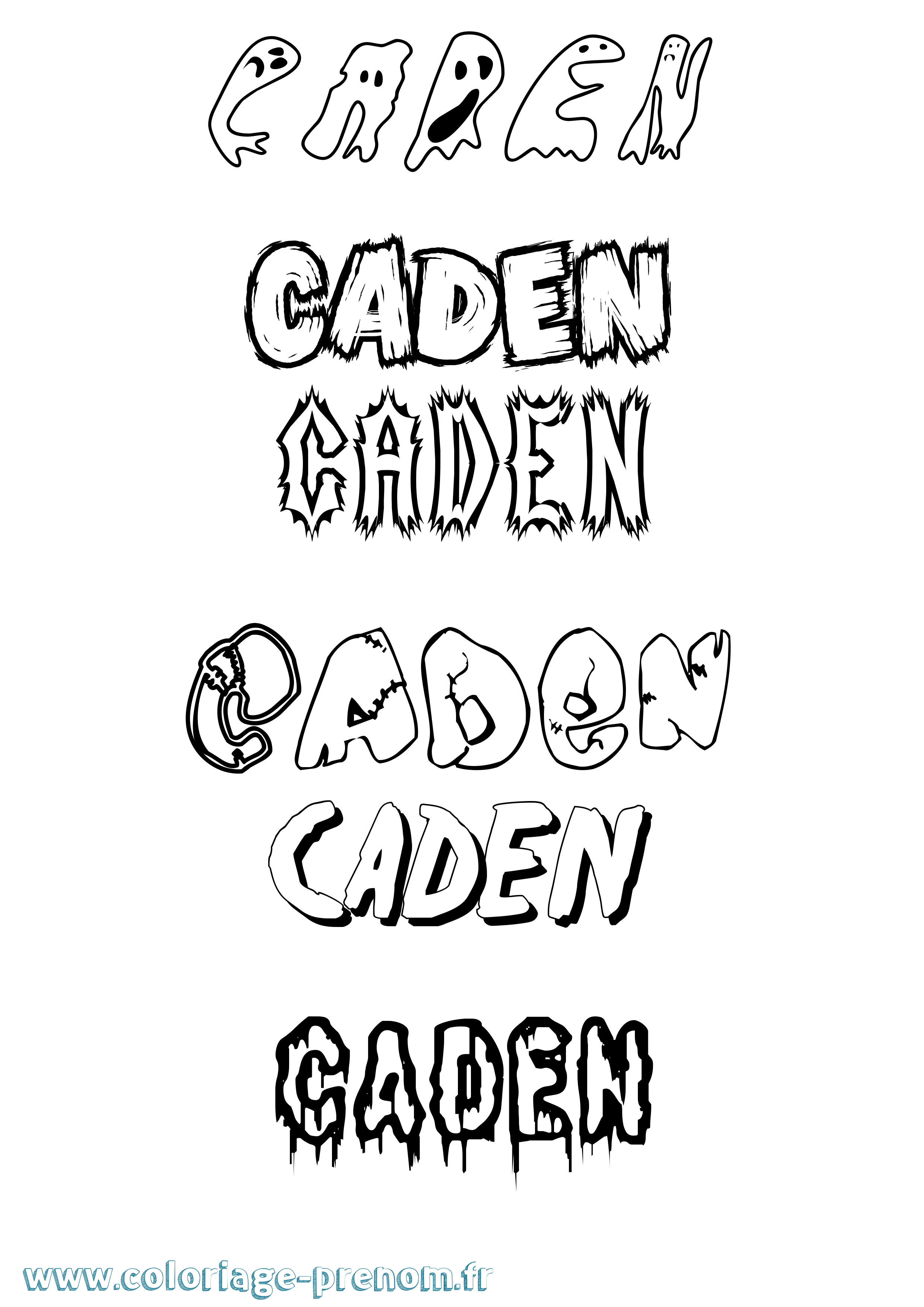 Coloriage prénom Caden Frisson