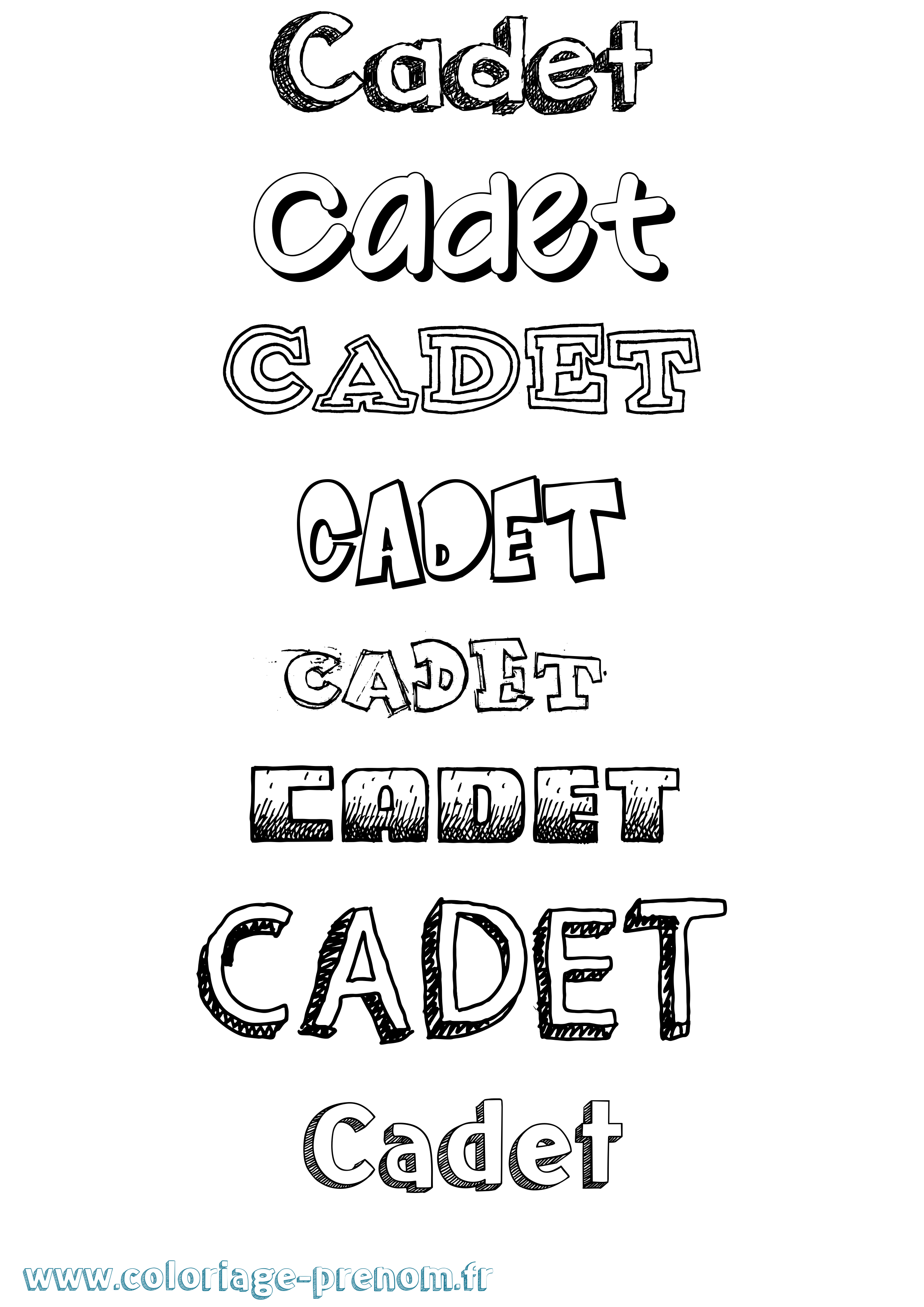 Coloriage Cadet Dessiné Coloriage prénom Cadet Dessiné