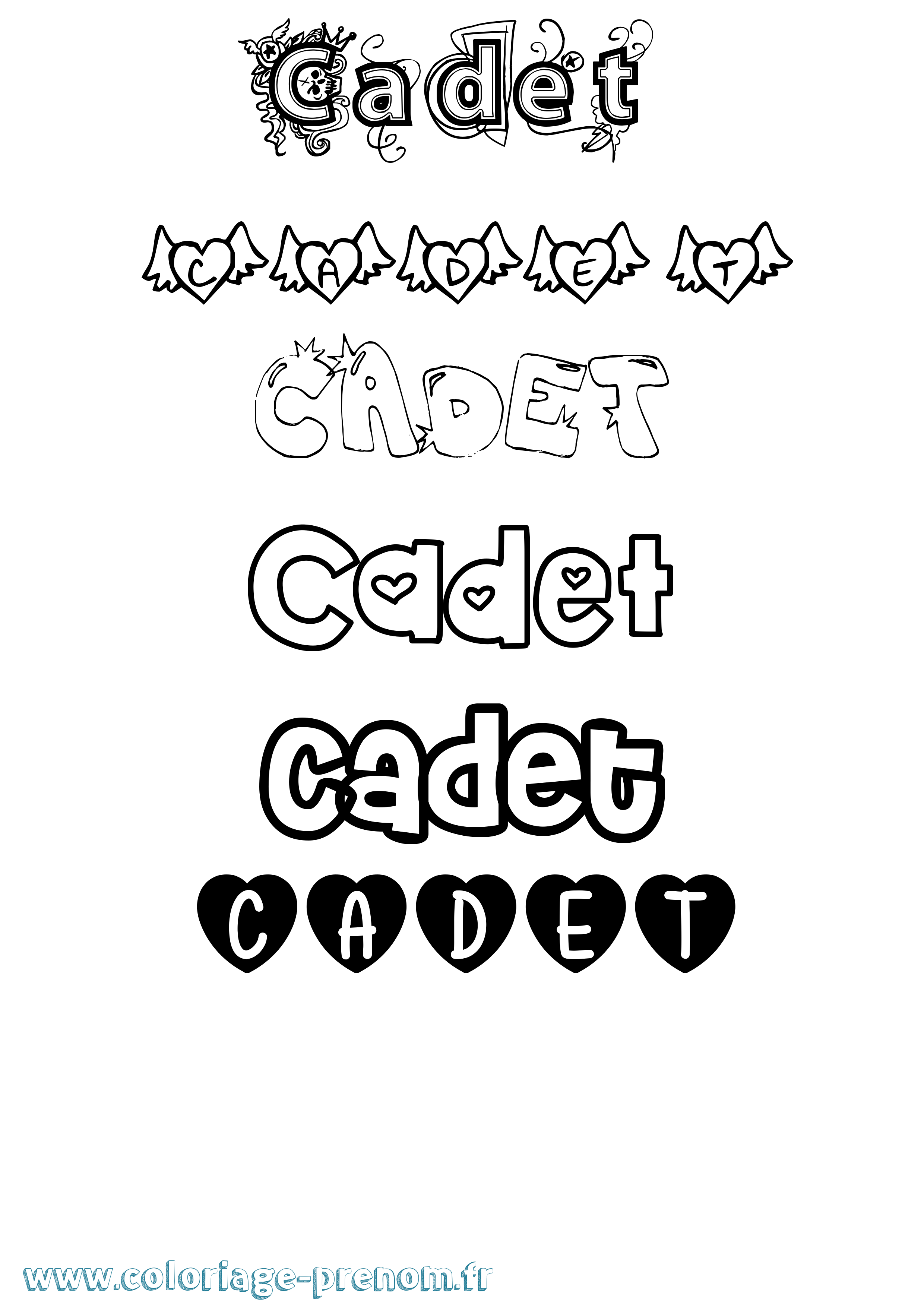 Coloriage Cadet Girly Coloriage prénom Cadet Girly