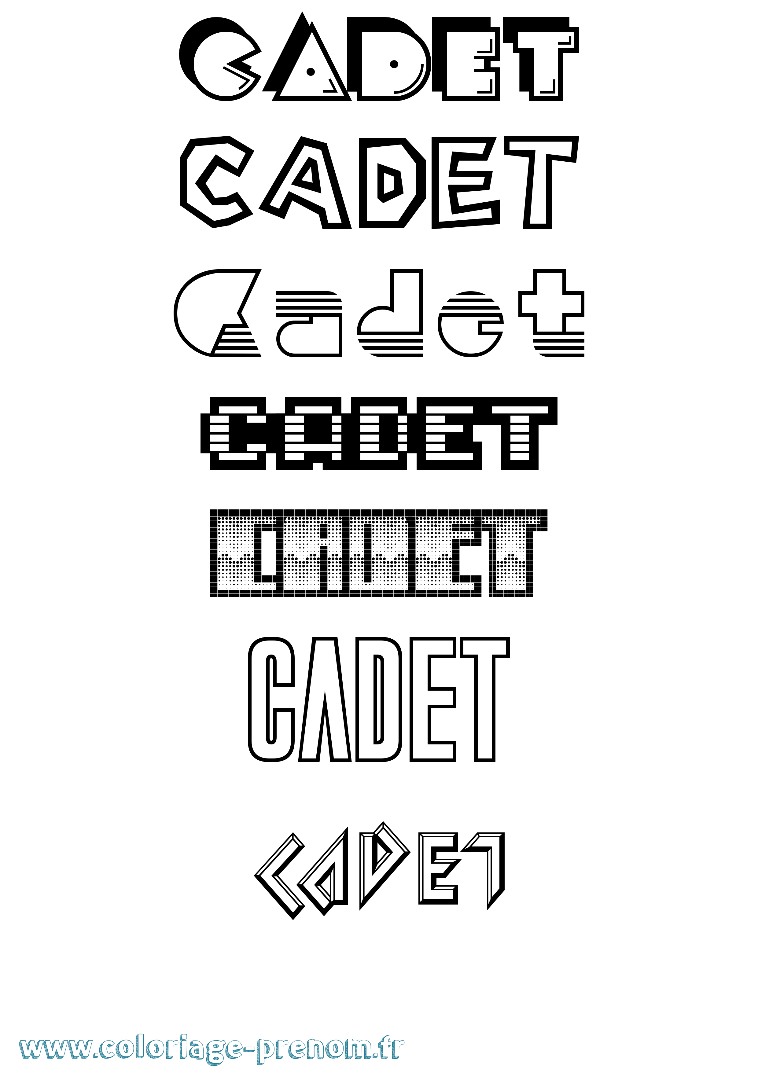 Coloriage Cadet Jeux Vidéos Coloriage prénom Cadet Jeux Vidéos