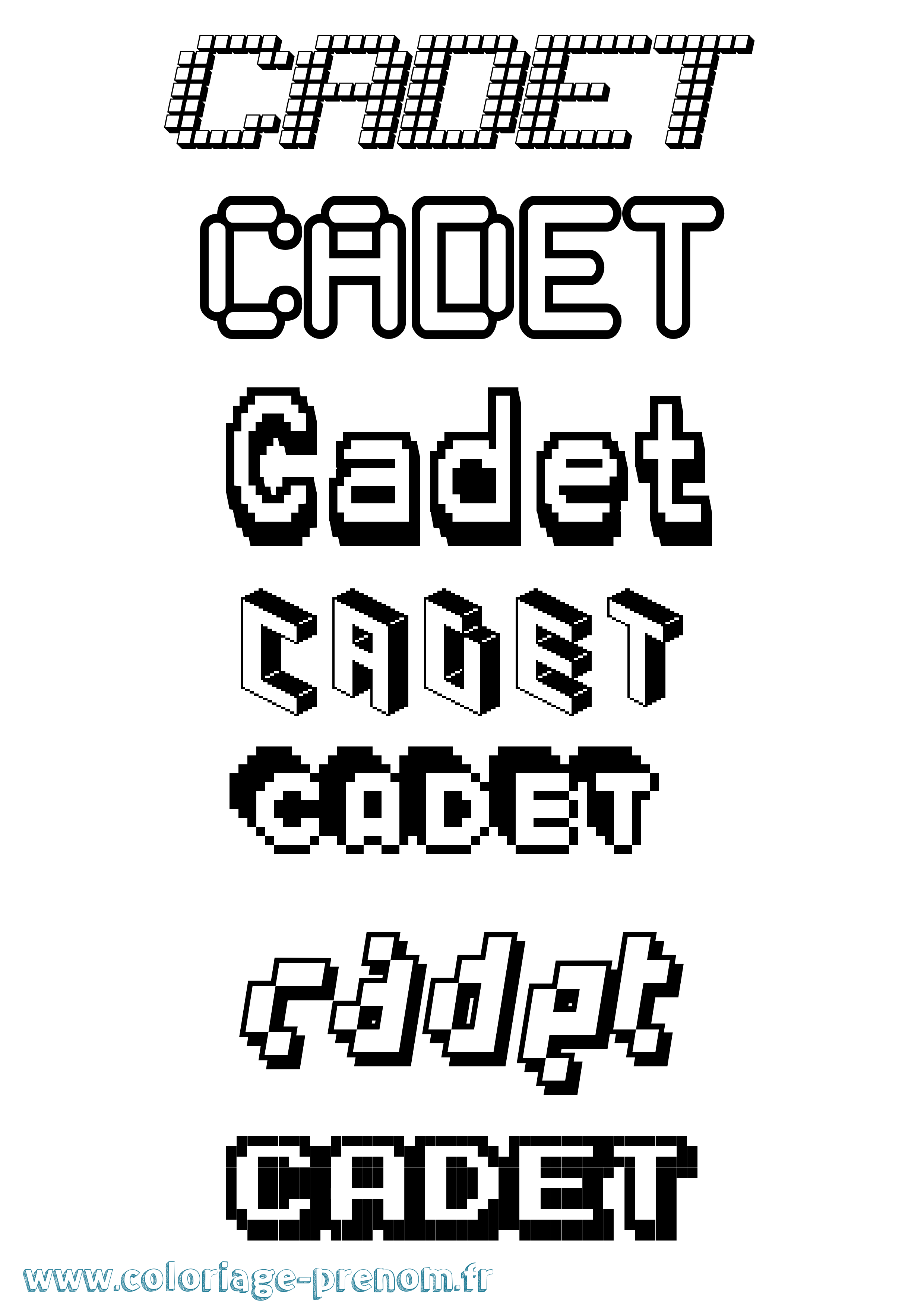 Coloriage Cadet Pixel Coloriage prénom Cadet Pixel